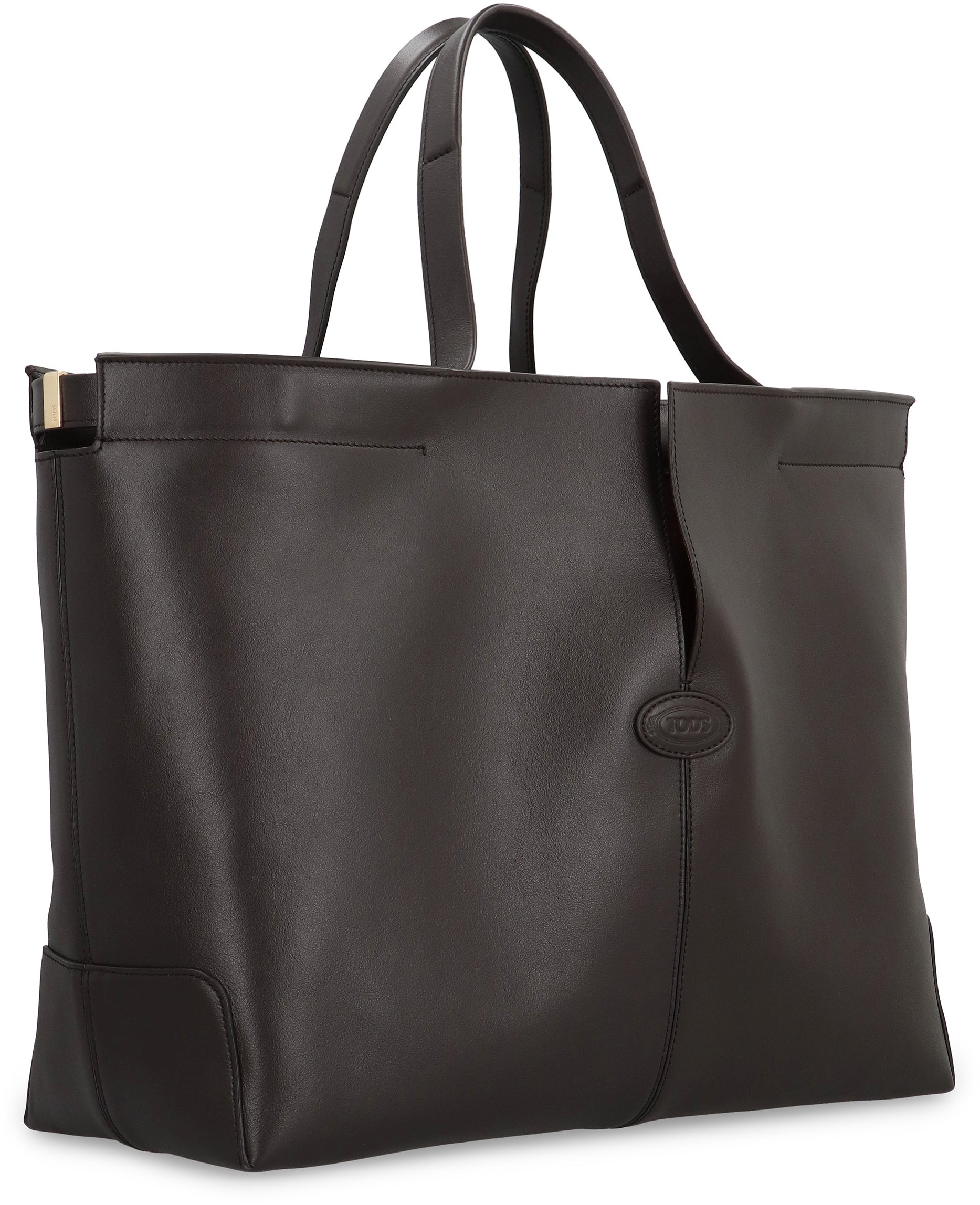 Folio leather tote