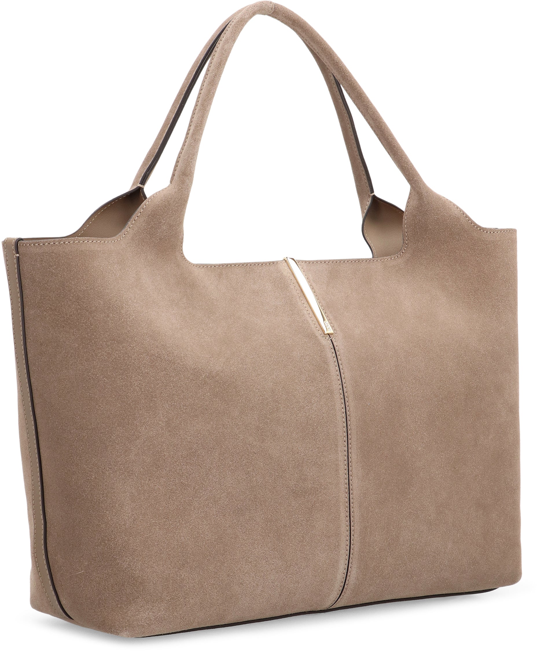 Medium-small suede shopping bag