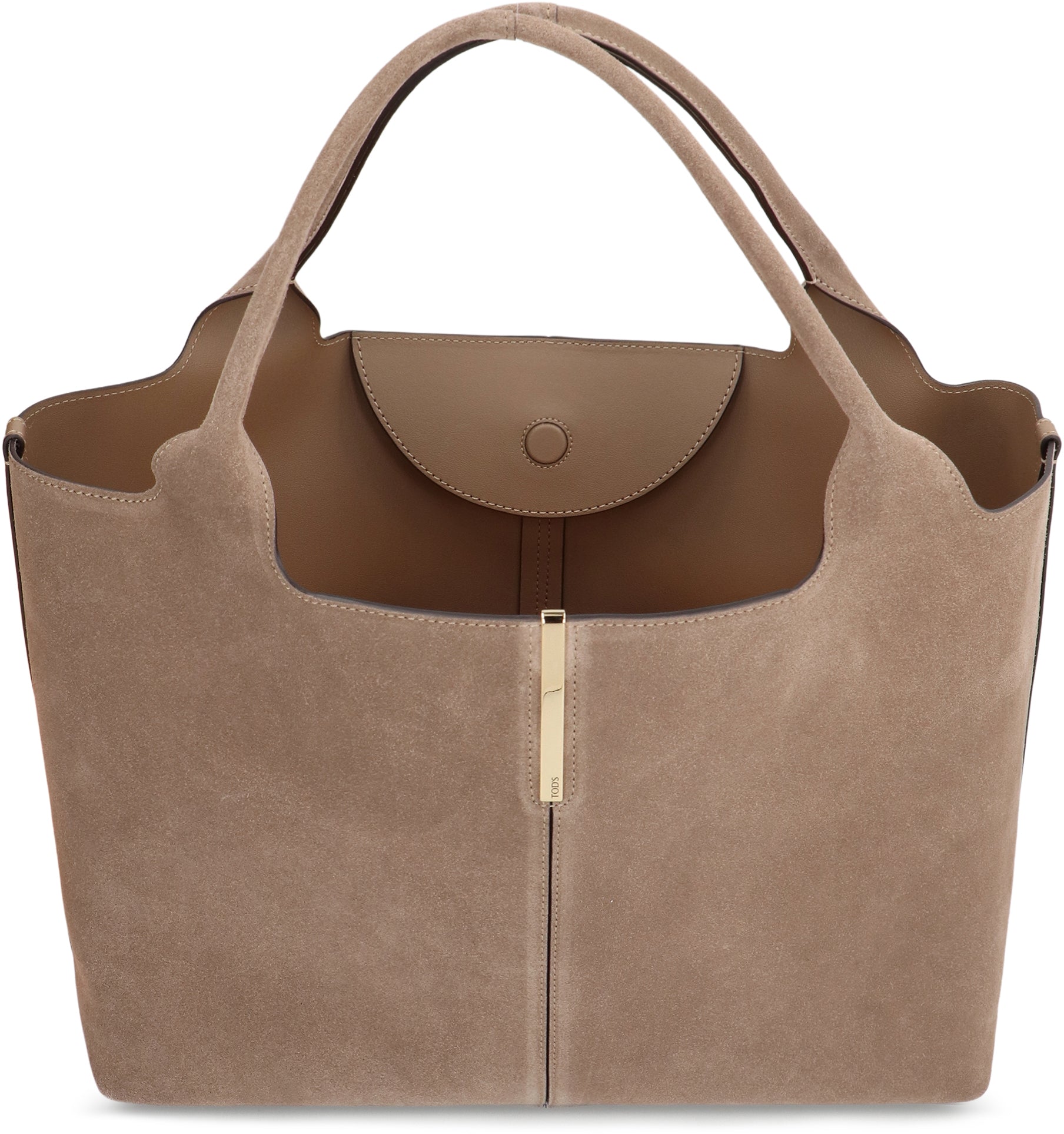 Medium-small suede shopping bag