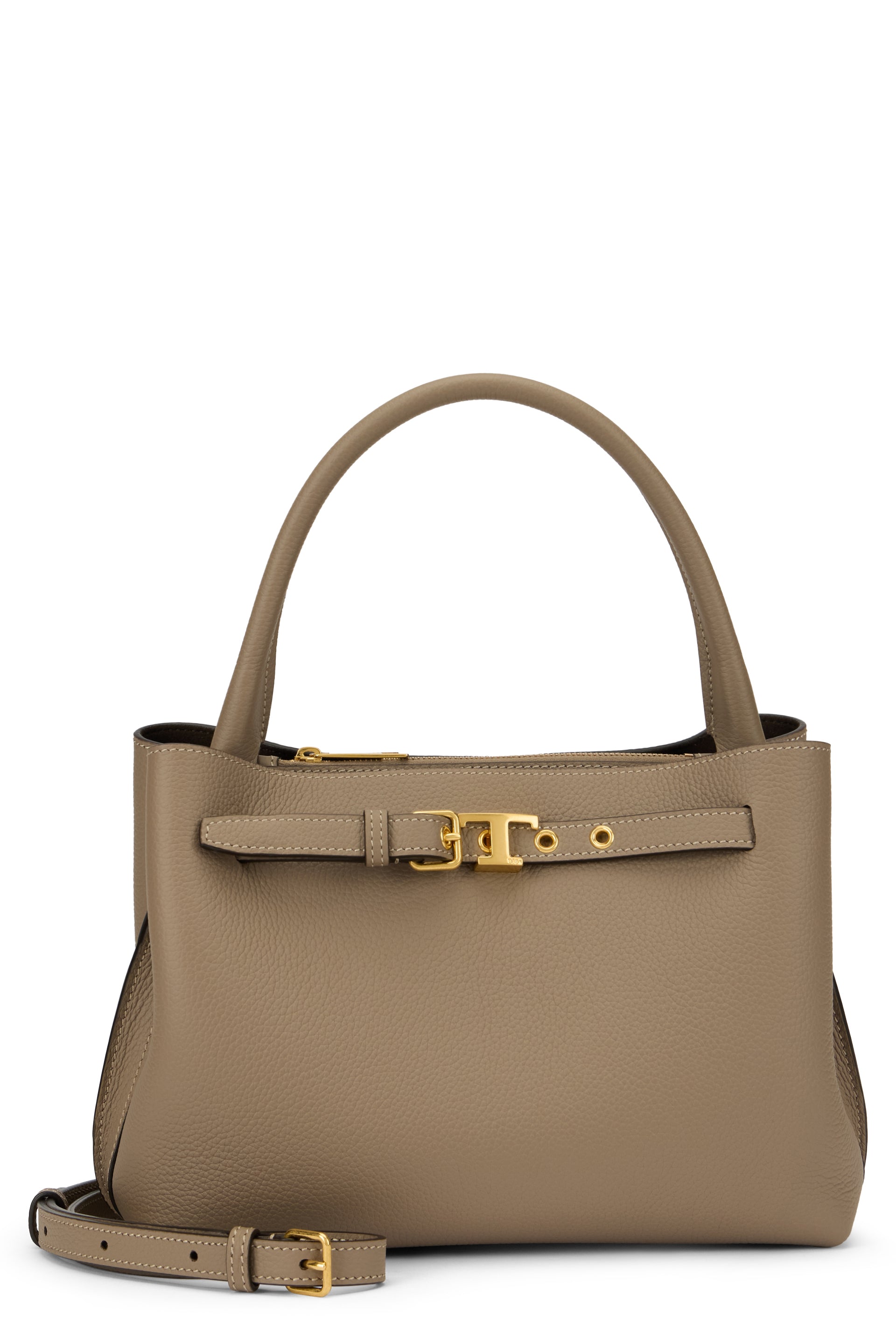 Mini handbag in beige calfskin