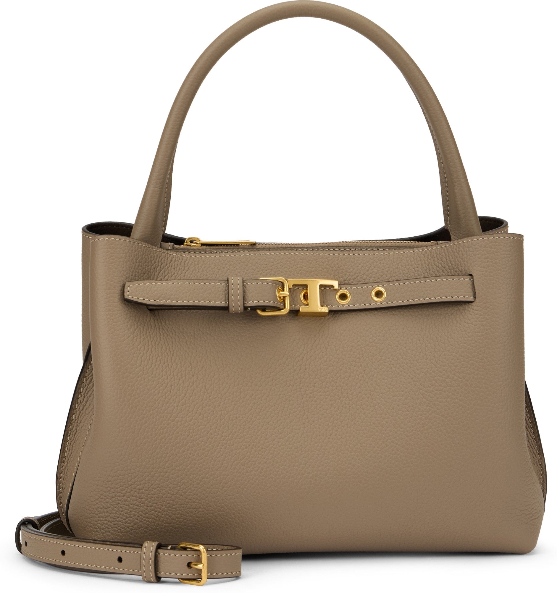 Mini handbag in beige calfskin