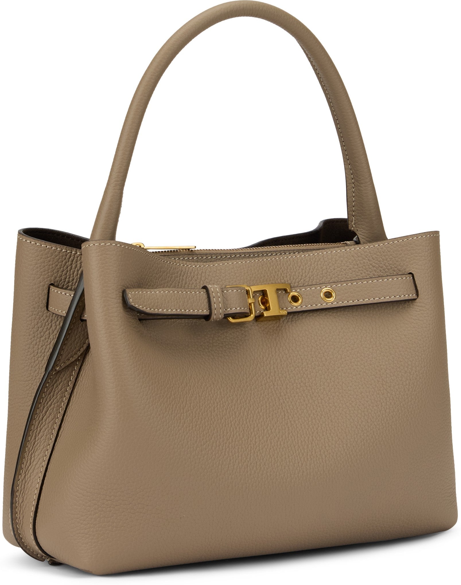 Mini handbag in beige calfskin