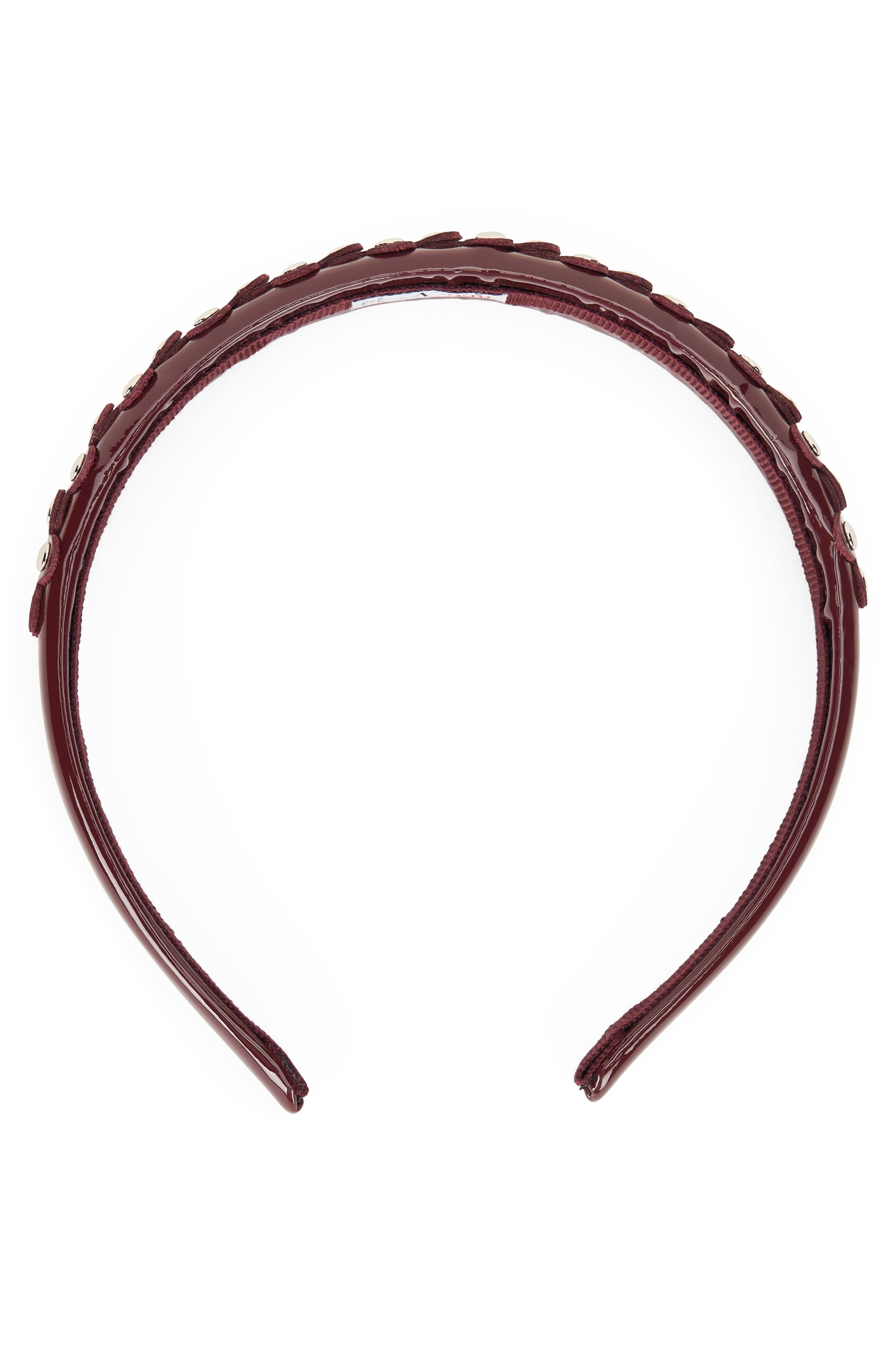 Bordeaux headband with elegant and refined design.