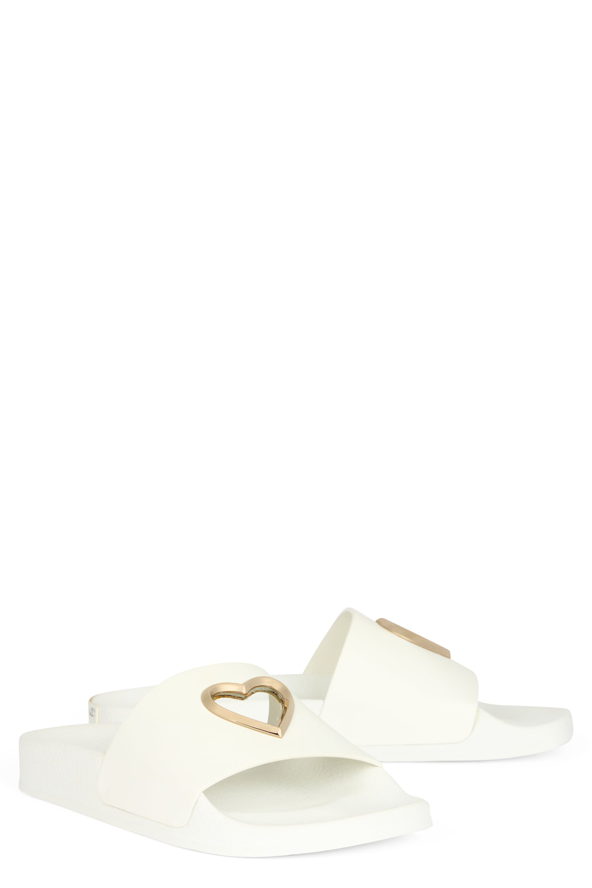 Minimalist white ciabatta in elegant synthetic material.