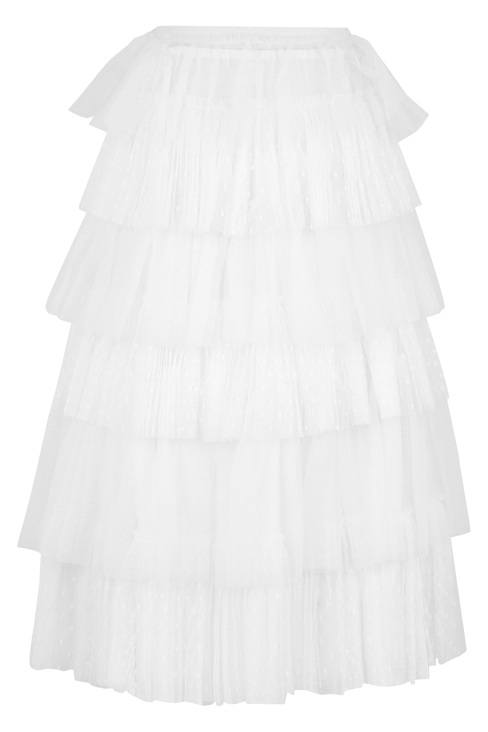 White layered skirt, light and versatile.