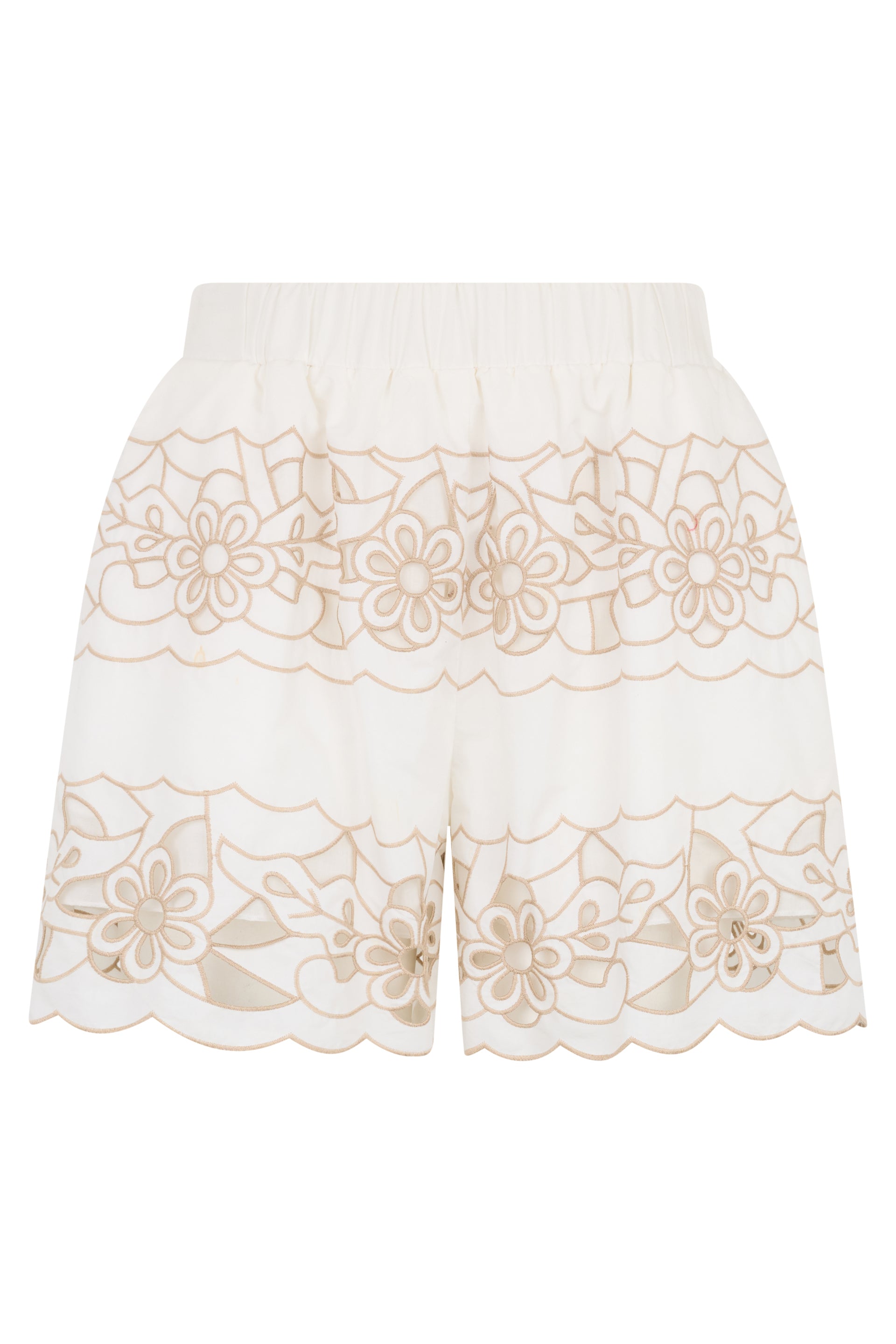 White light skirt with elegant embroidered pattern.