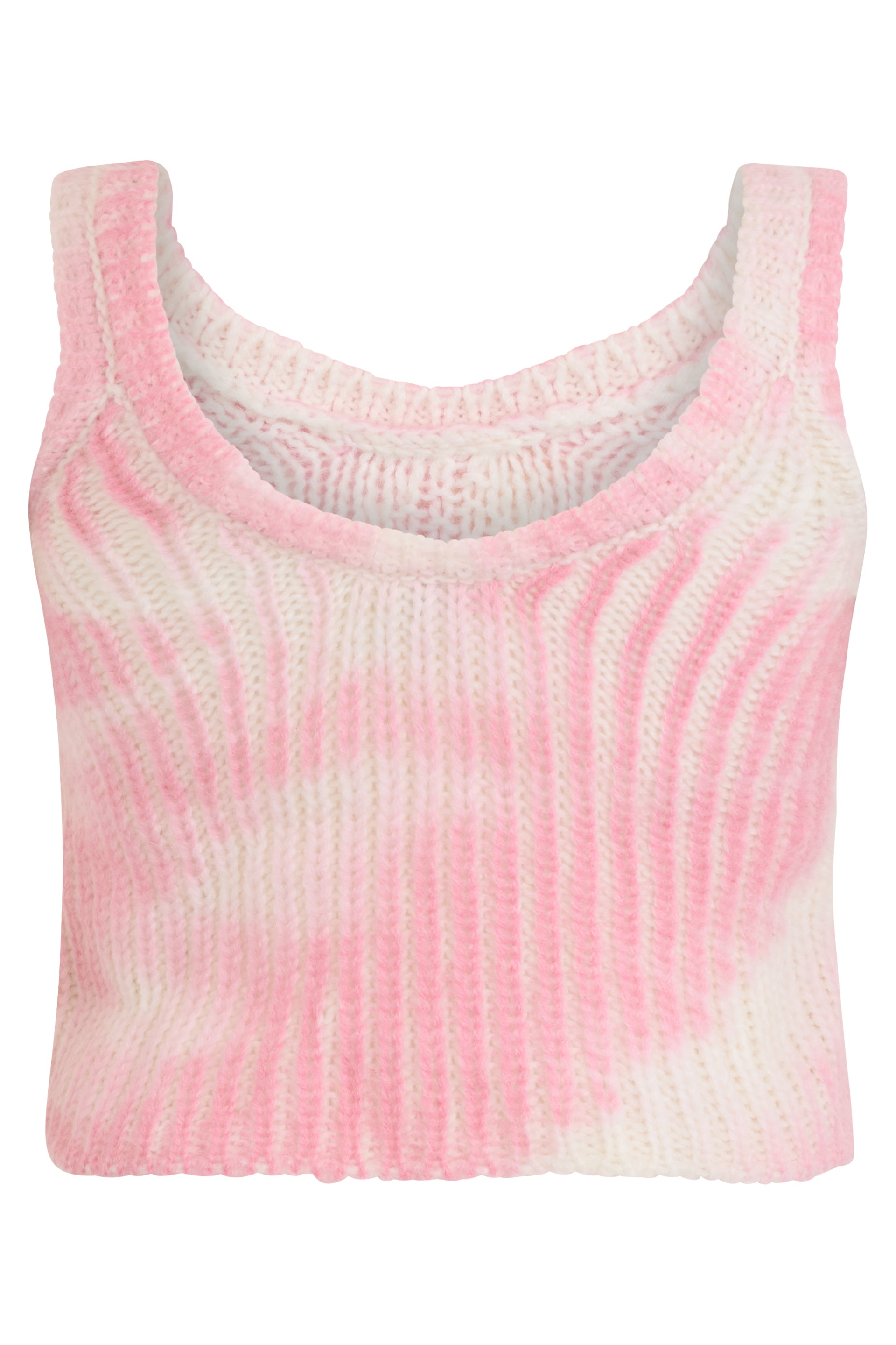Sleeveless pink top, minimal and versatile.