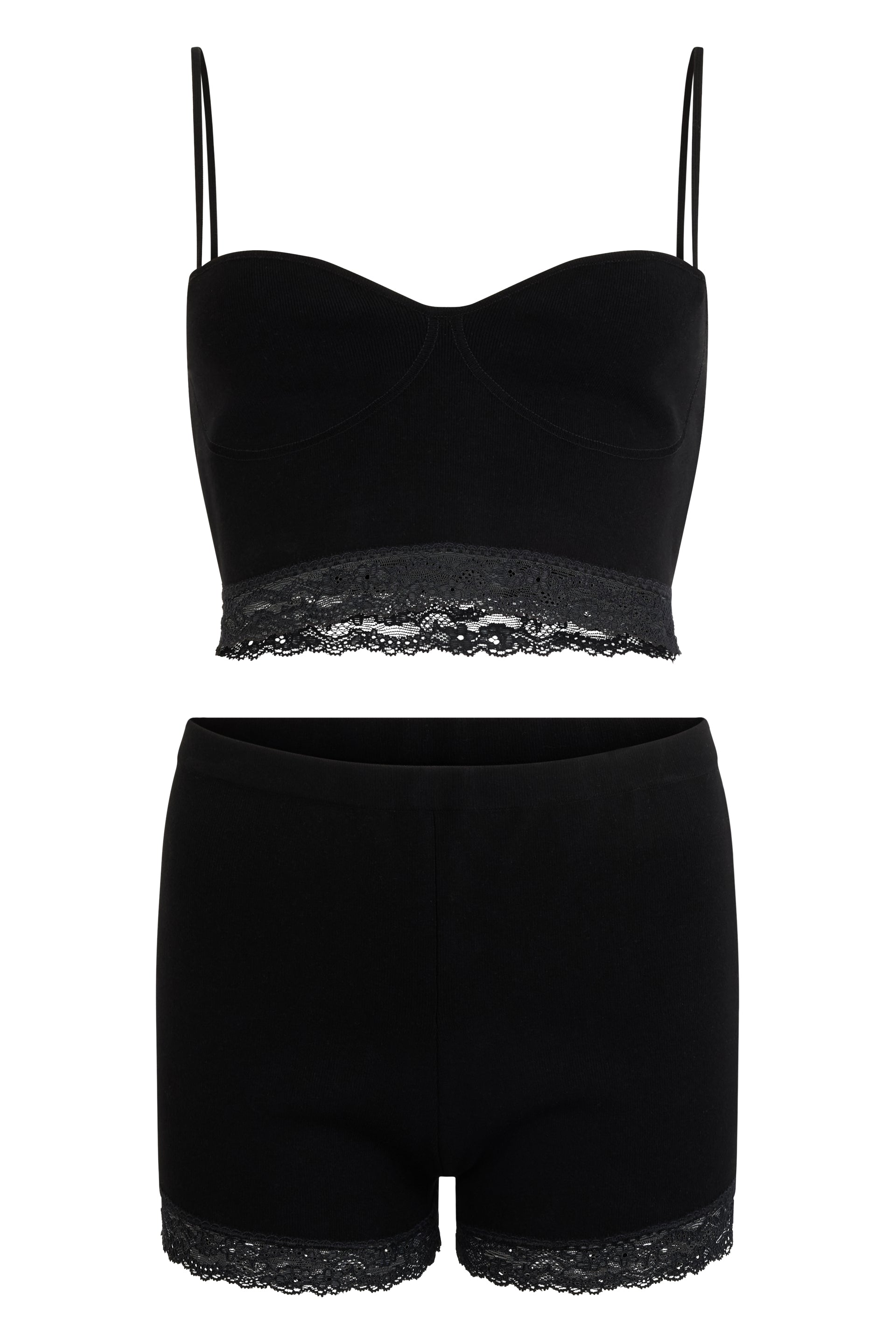 Complete Black Elegant: Top and Short Trousers