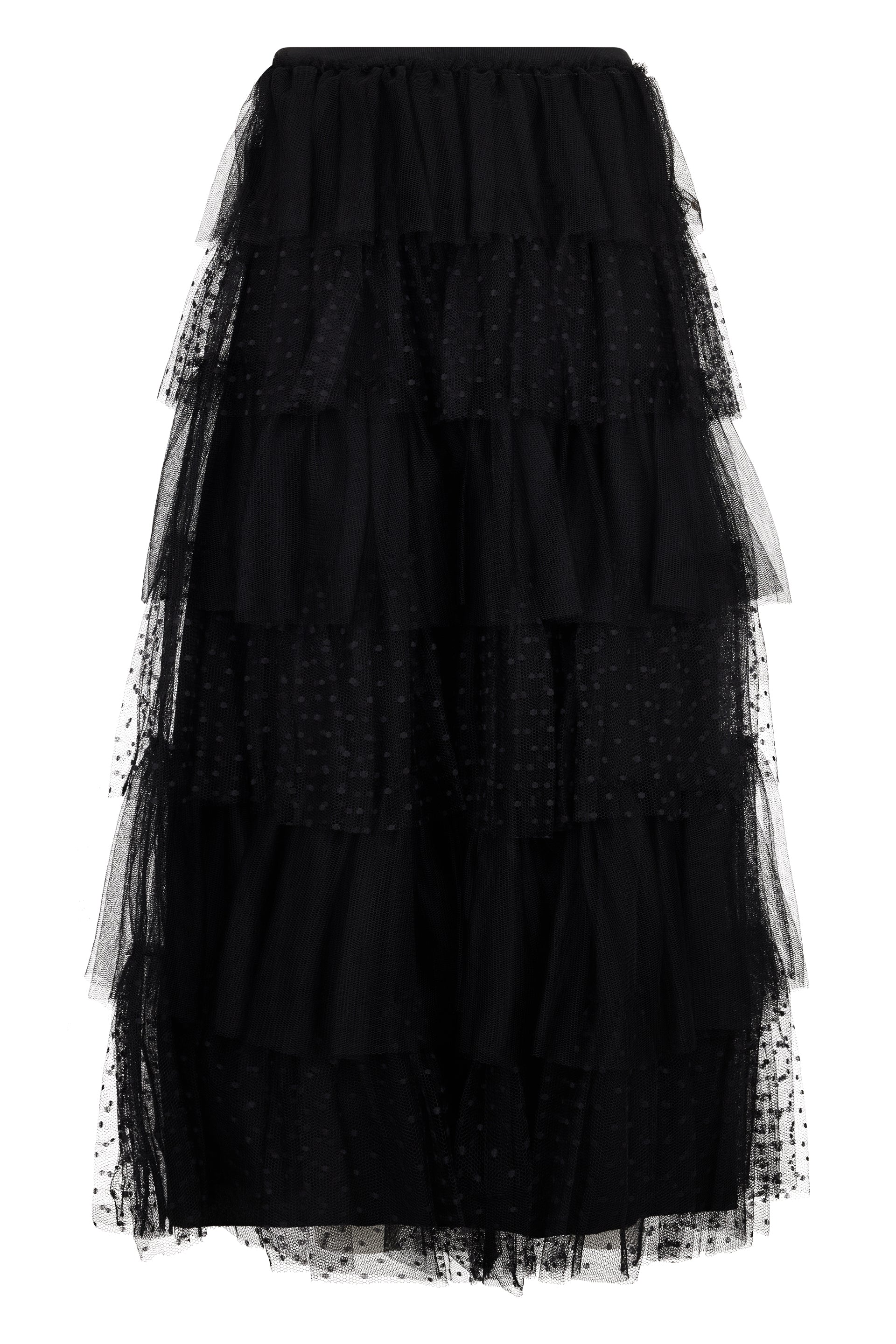 Black airy midi dress and elegant.