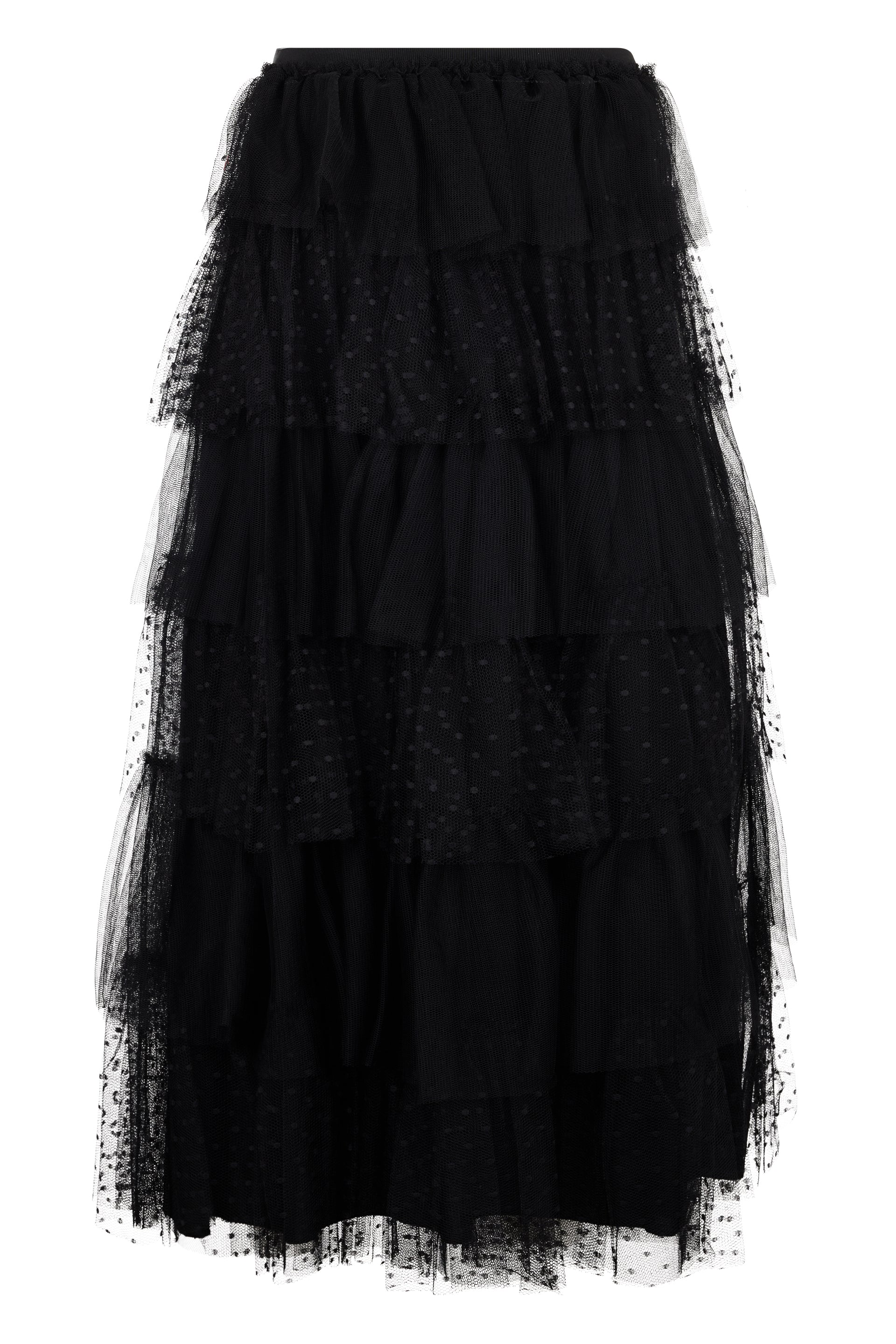 Black airy midi dress and elegant.