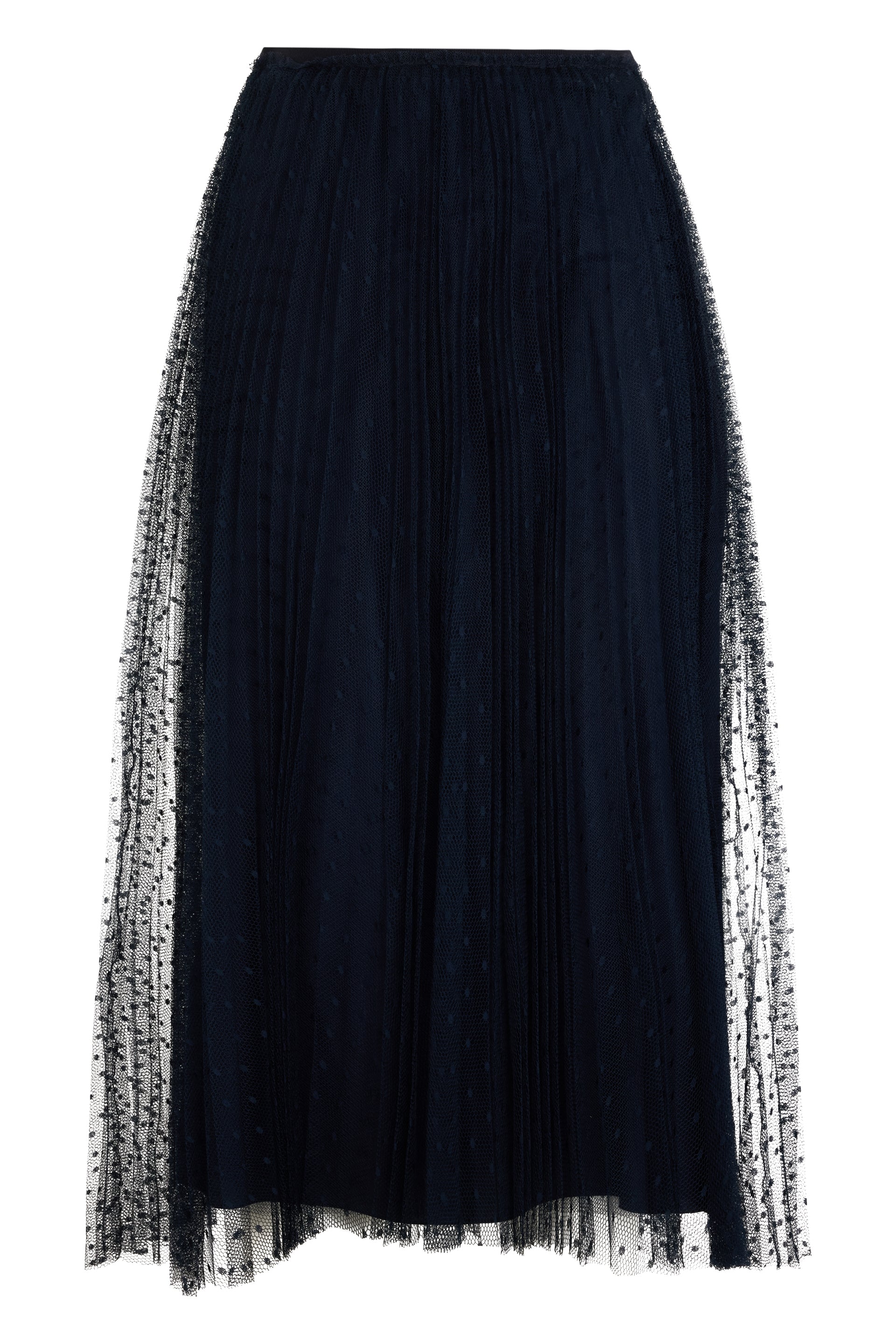 Elegant dark blue midi dress, fluid and versatile.