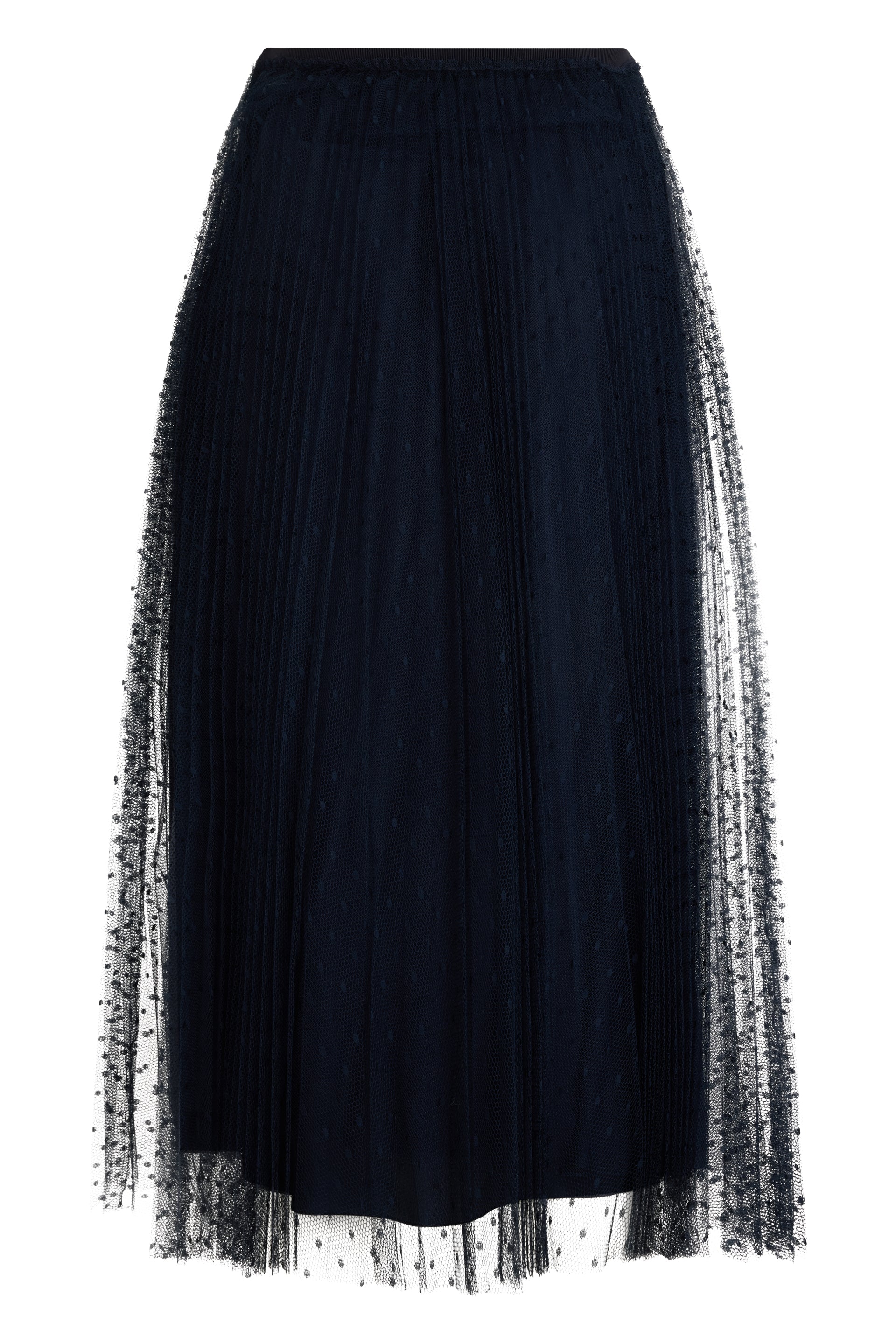 Elegant dark blue midi dress, fluid and versatile.