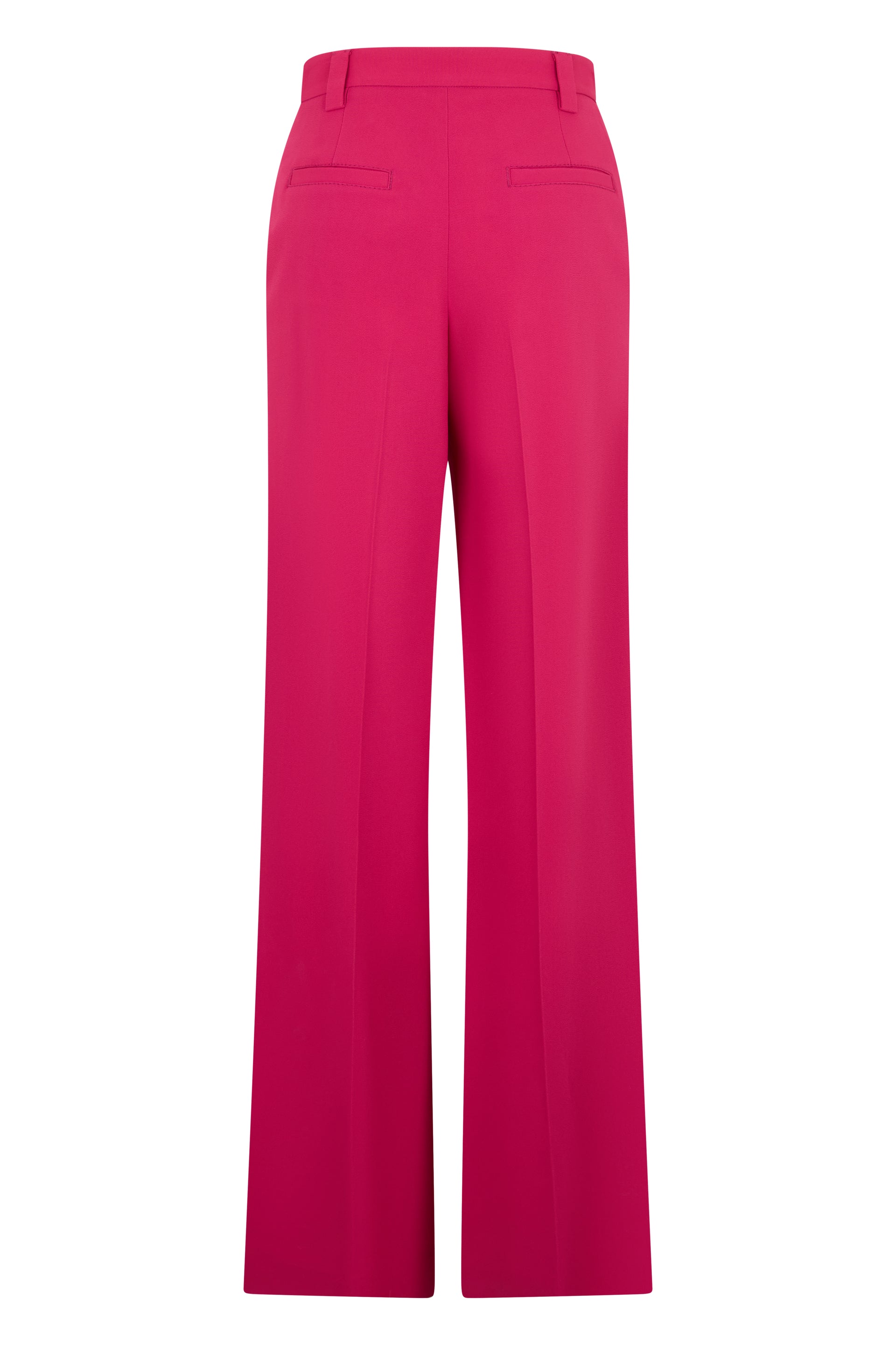 Fuchsia wide-leg pants with a high waist and a modern, elegant design.