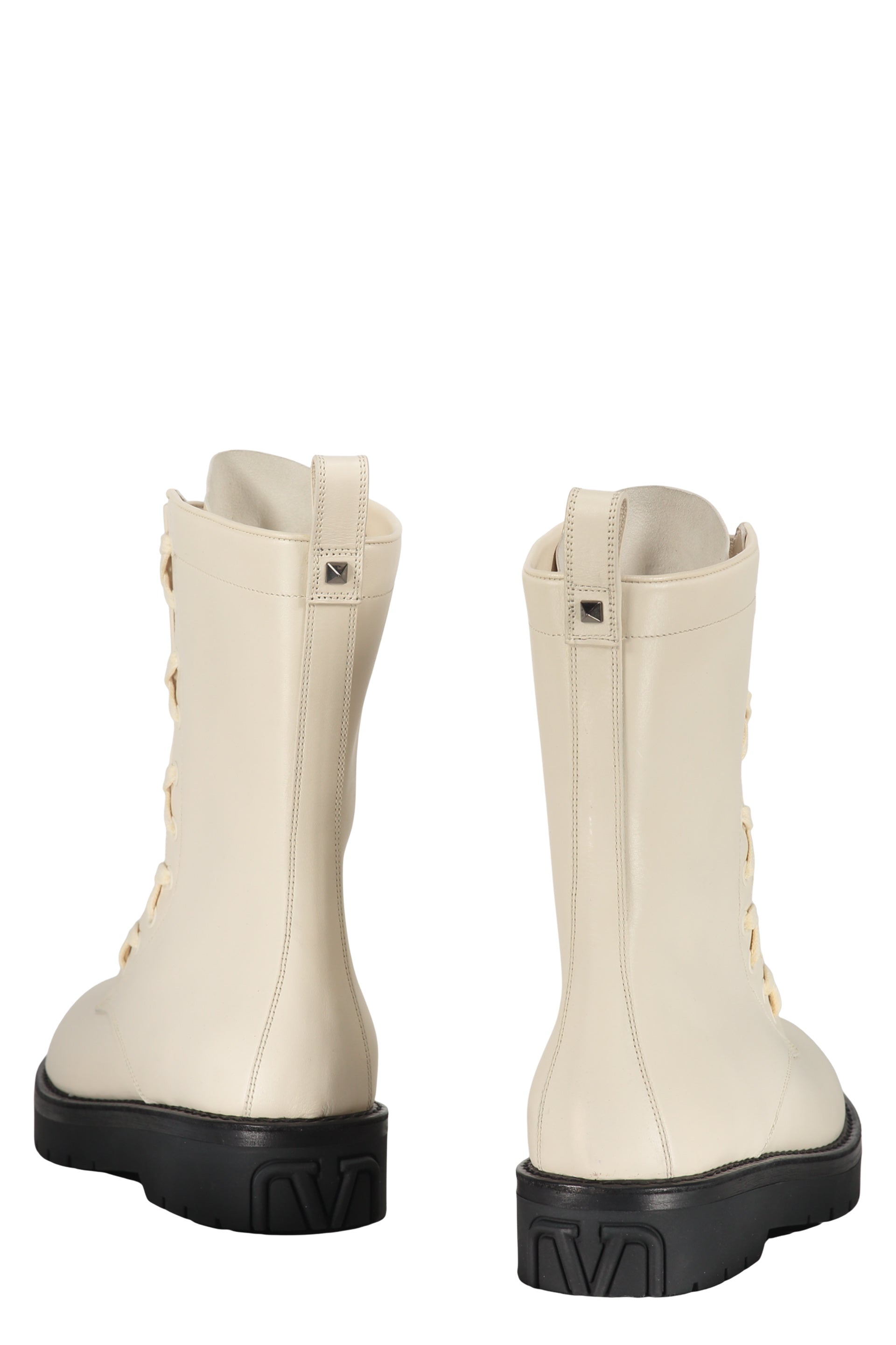 Leather lace-up boots