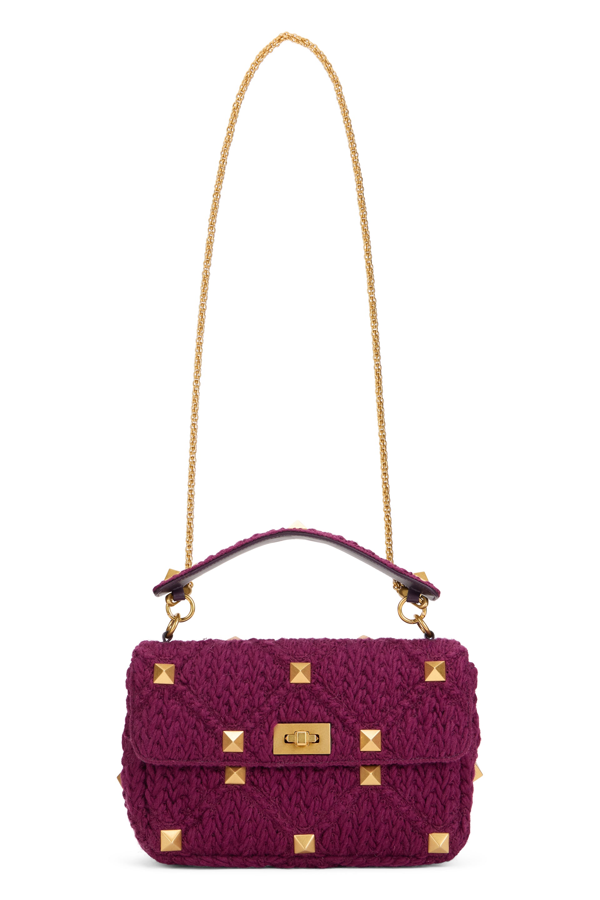 Elegant purple bag with golden details