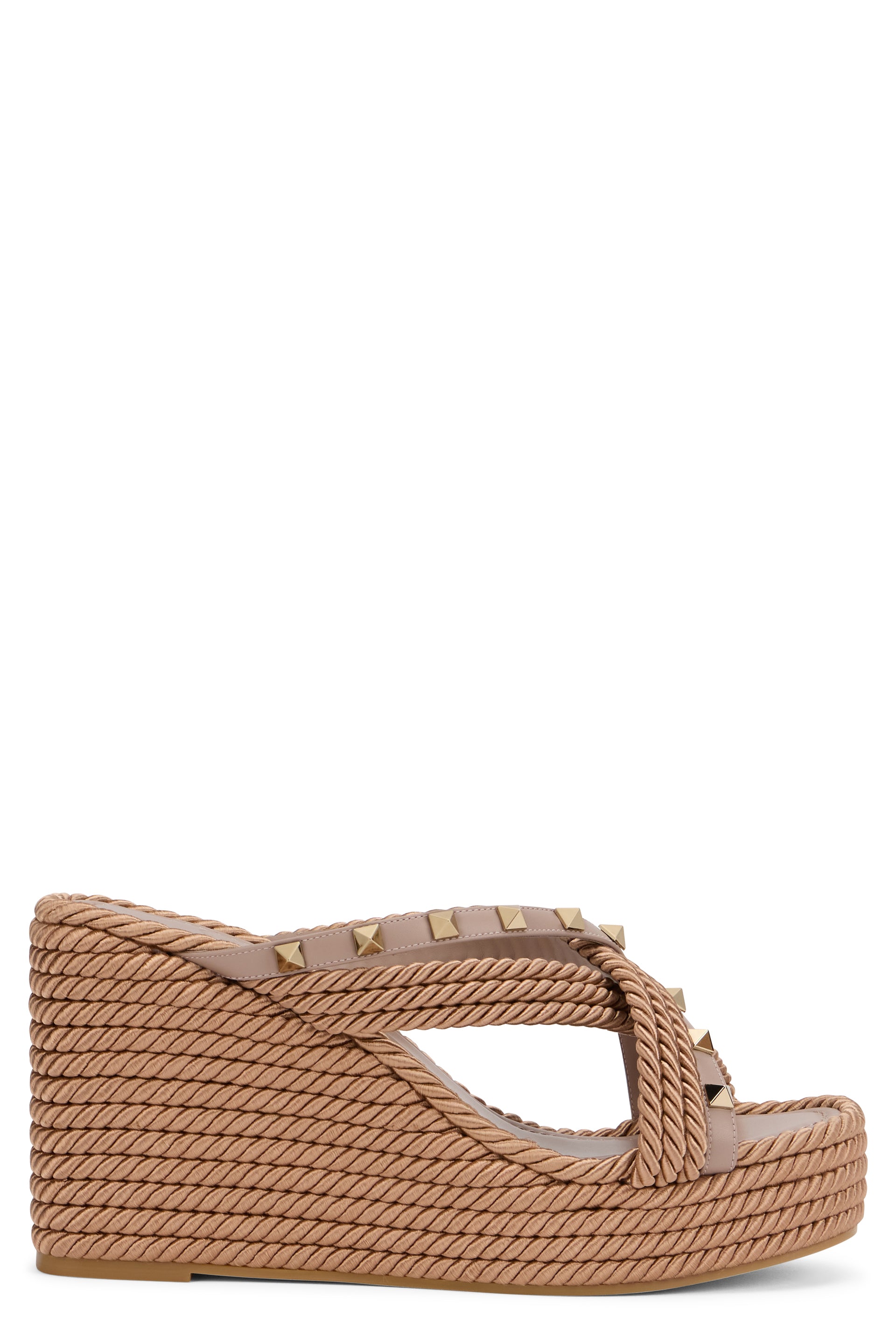 Summer sandal with light brown wedge