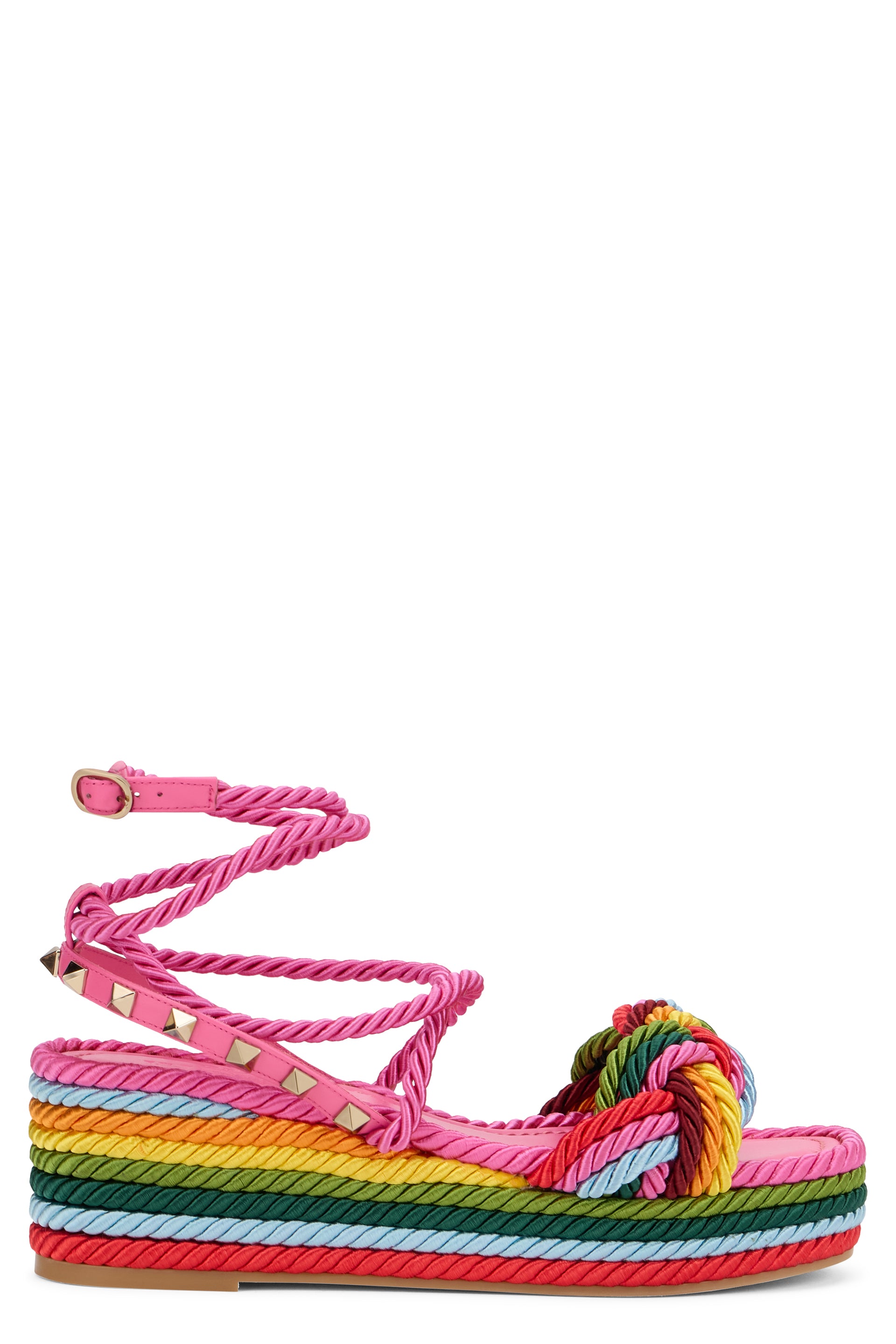 Summer sandals with colorful platform sole