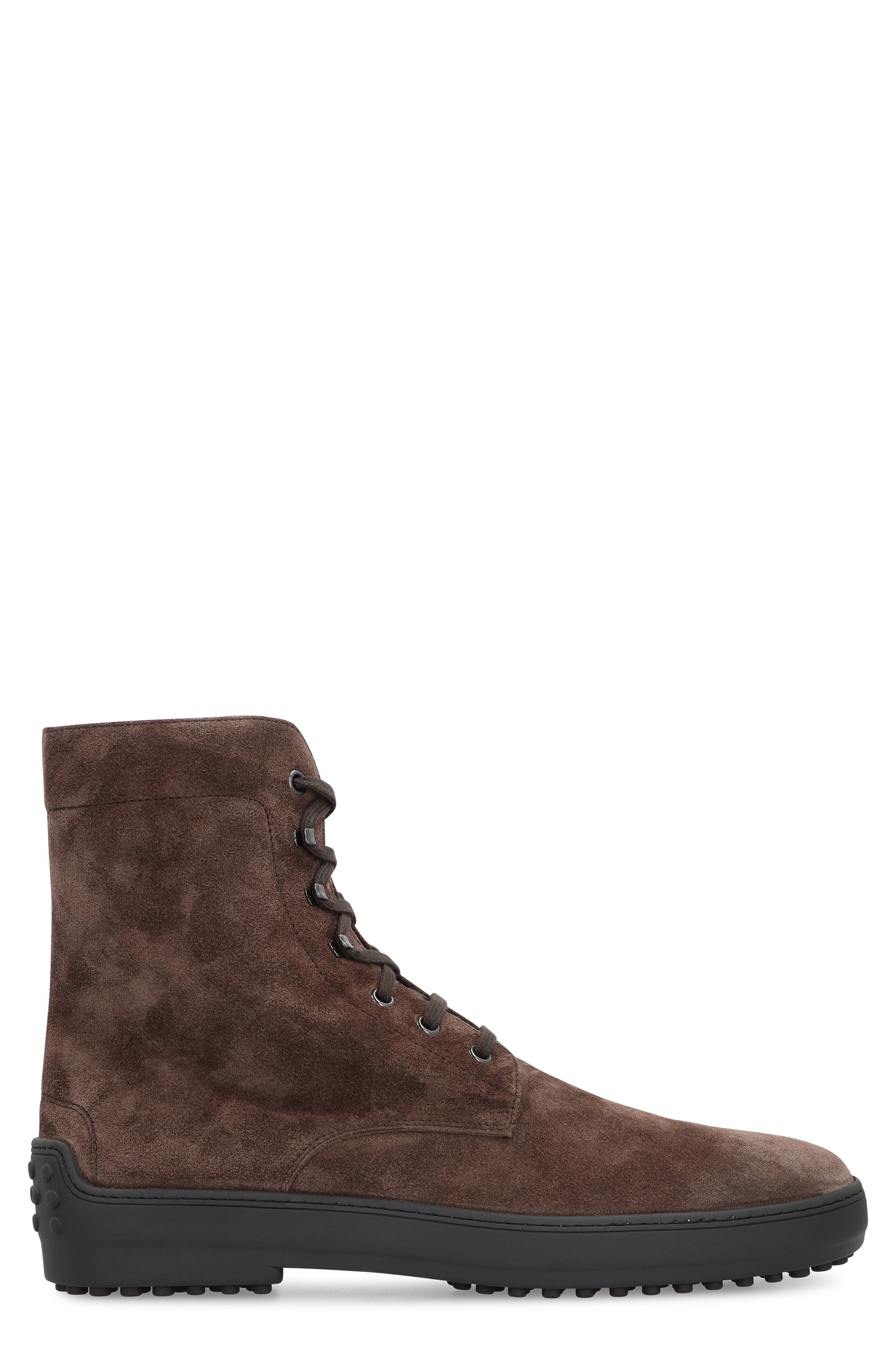 Lace-up suede ankle boots