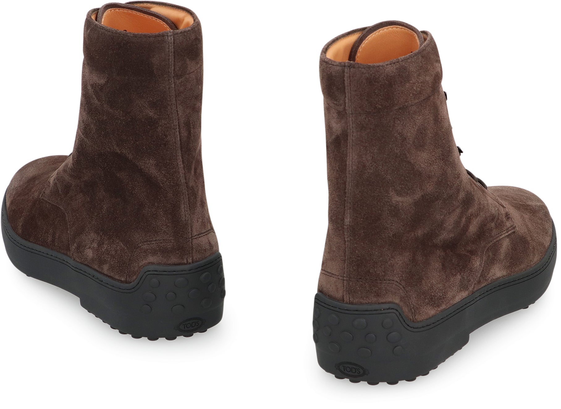 Lace-up suede ankle boots