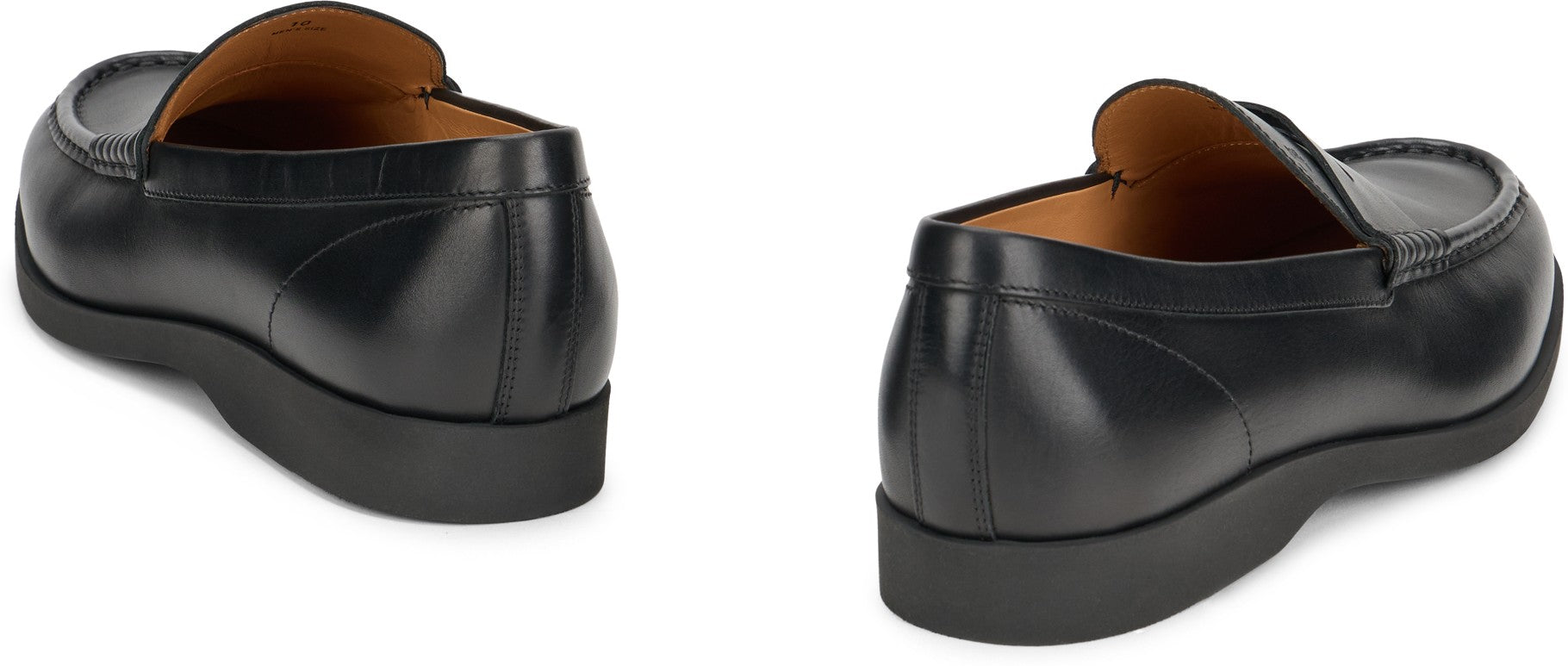 Black Leather Slip-On Moccasin