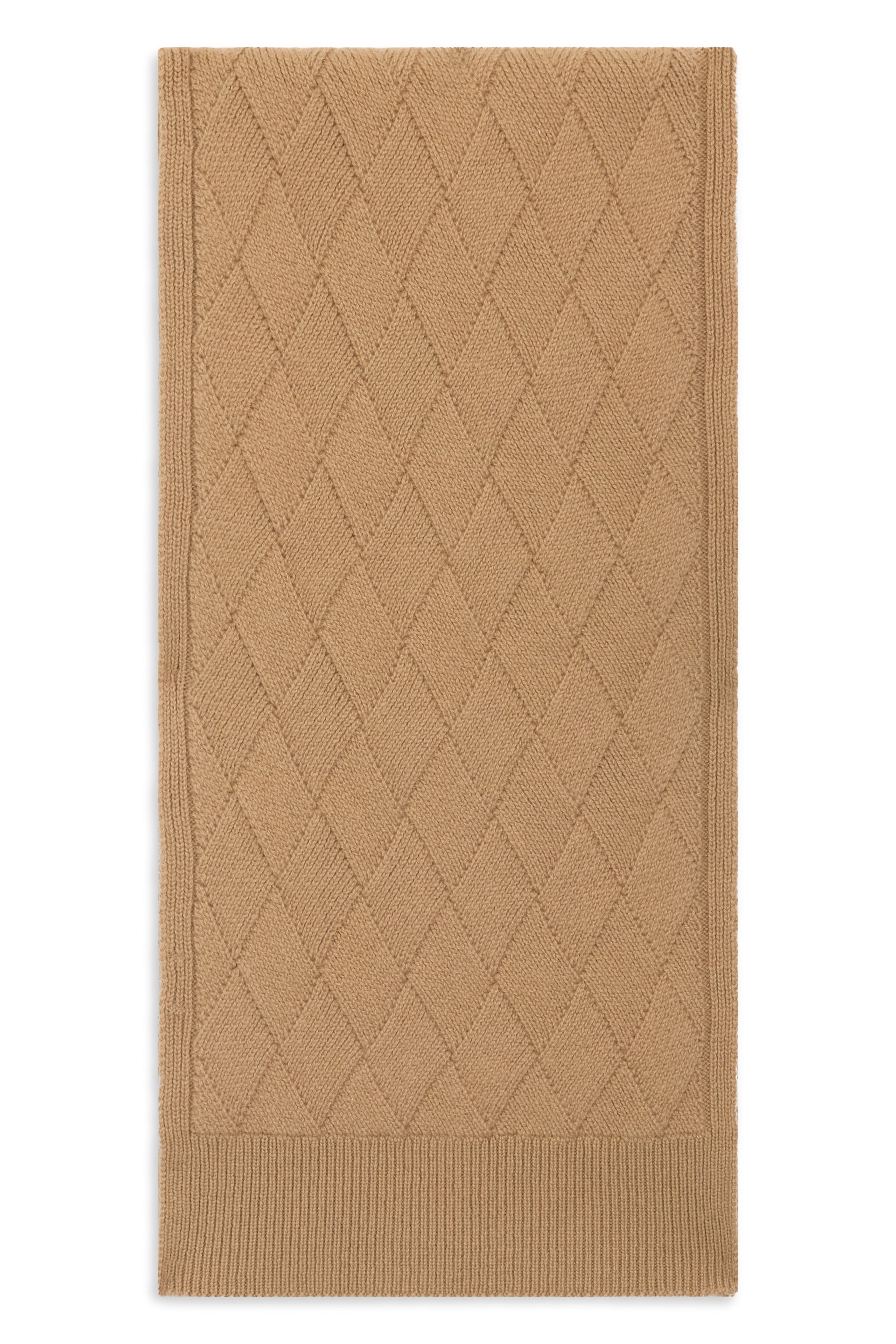 Versatile rectangular scarf in brown cardboard