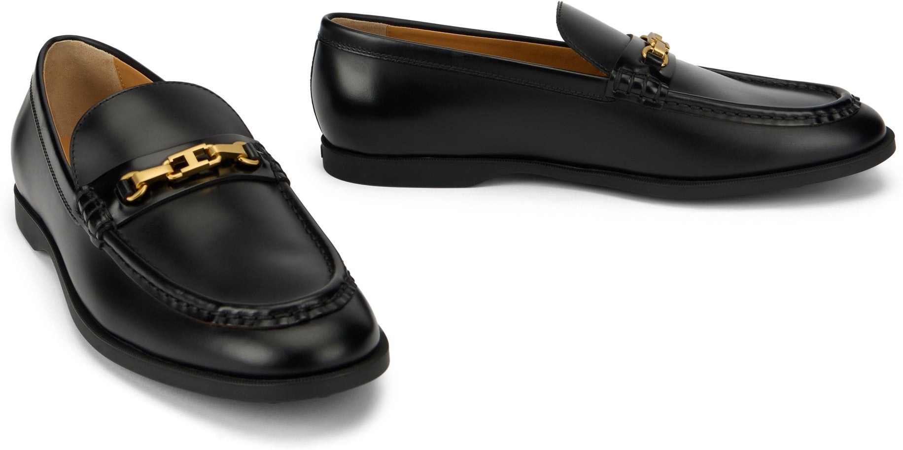 Black calfskin loafers