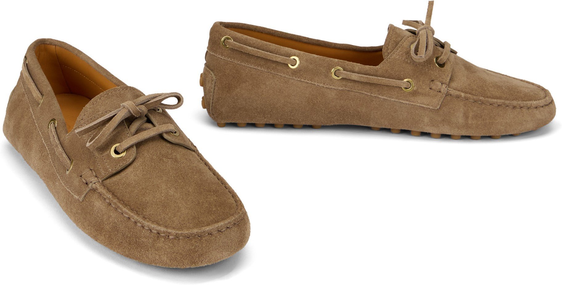 Loafer in Suede leather beige
