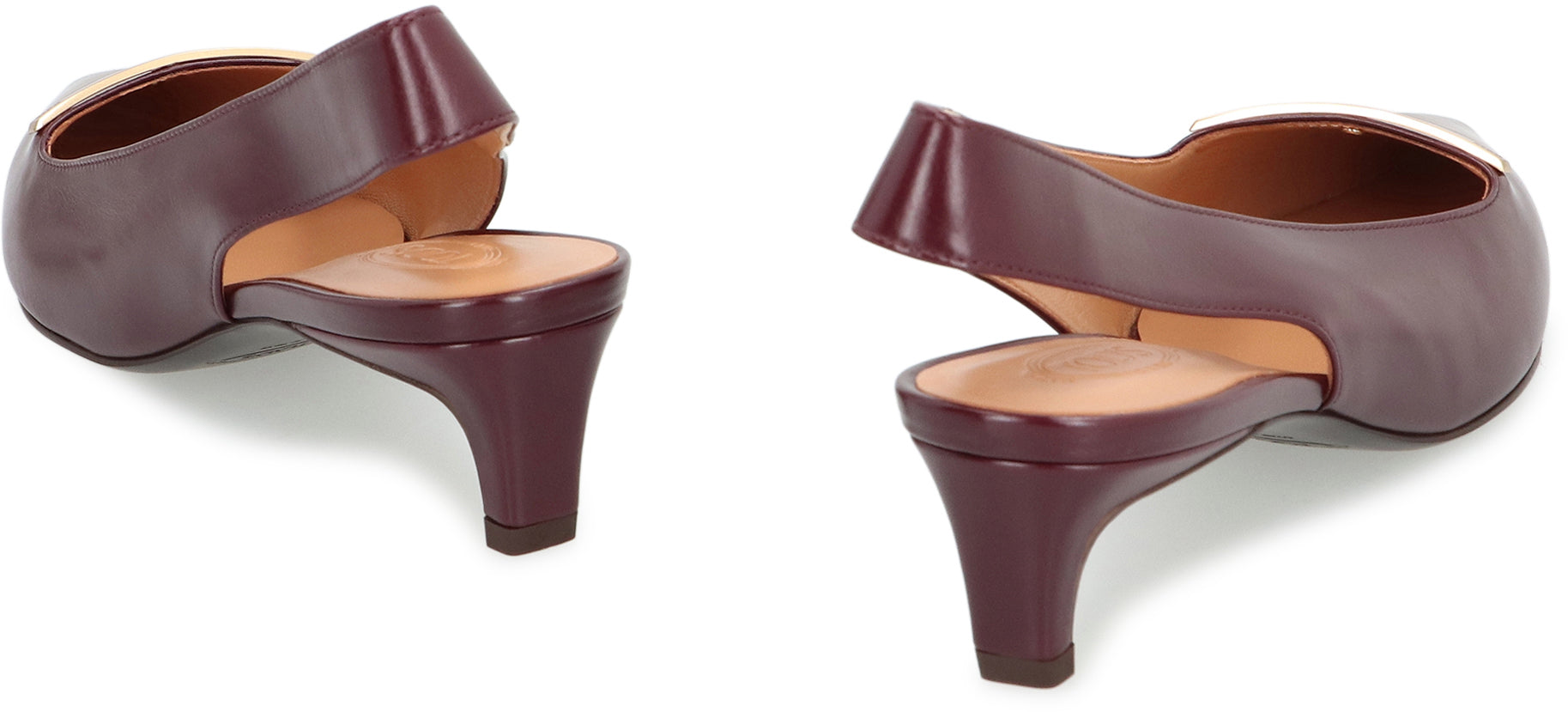 Leather slingback pumps