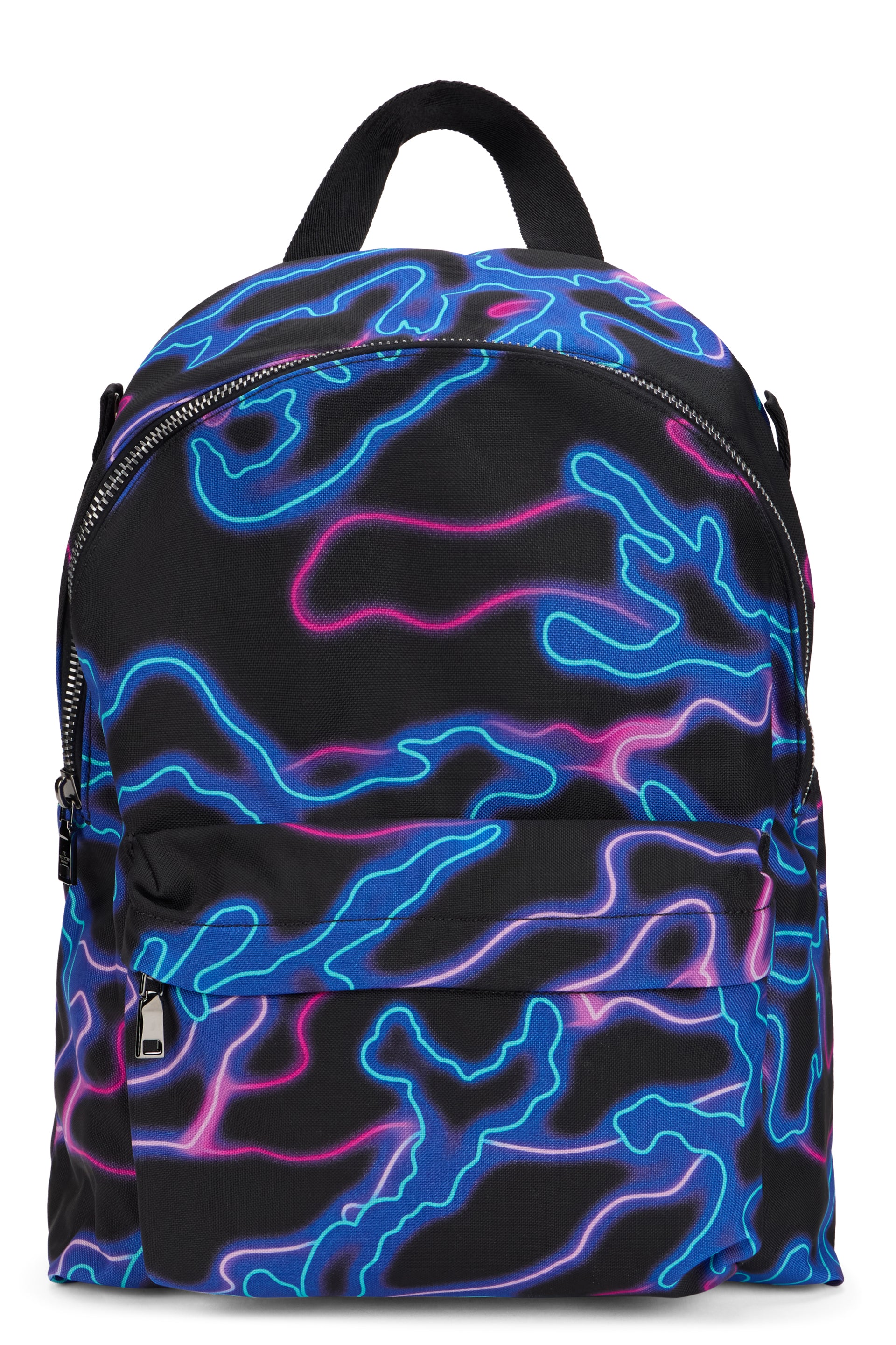 Vibrant blue and purple backpack that is durable and spacious