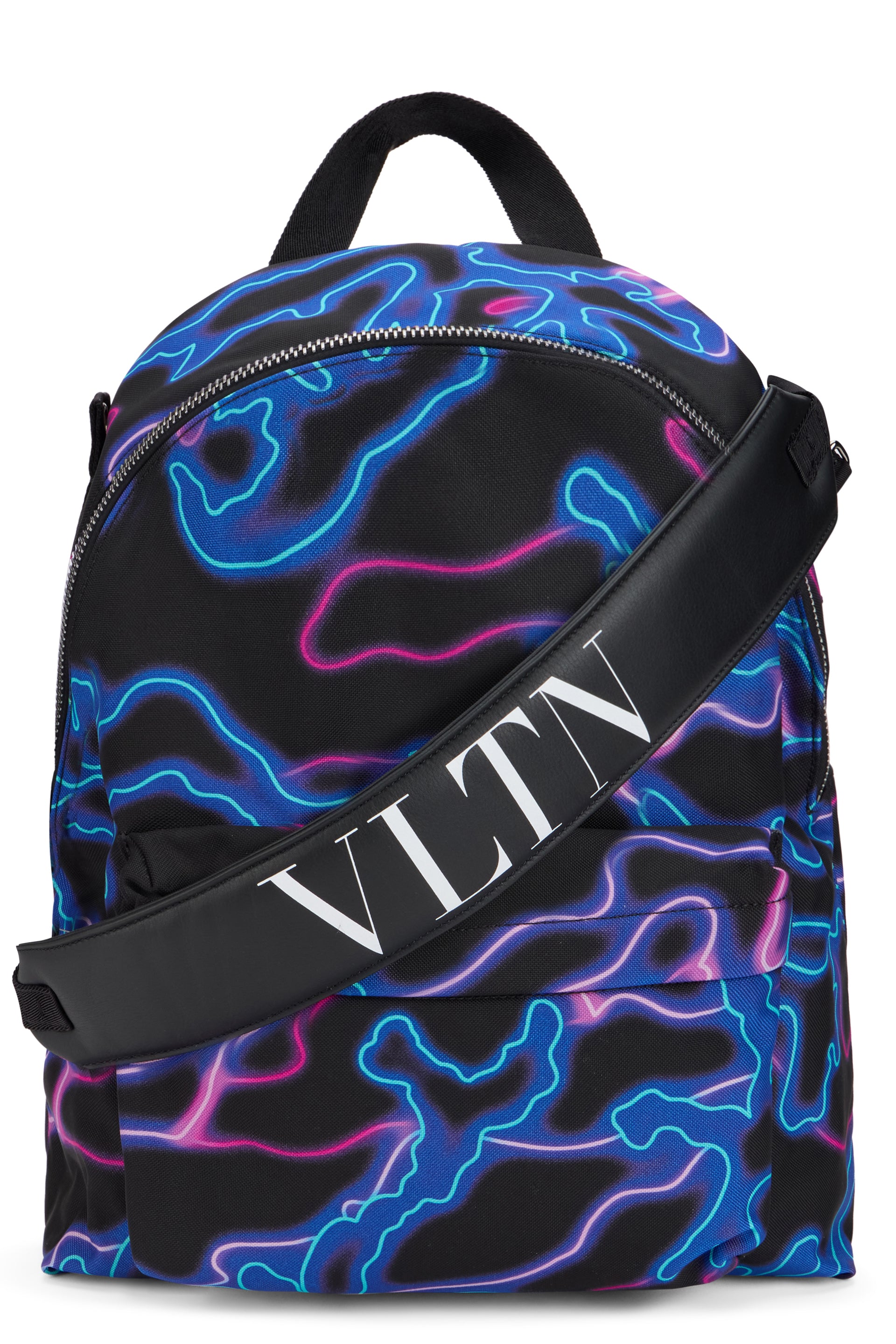Vibrant blue and purple backpack that is durable and spacious