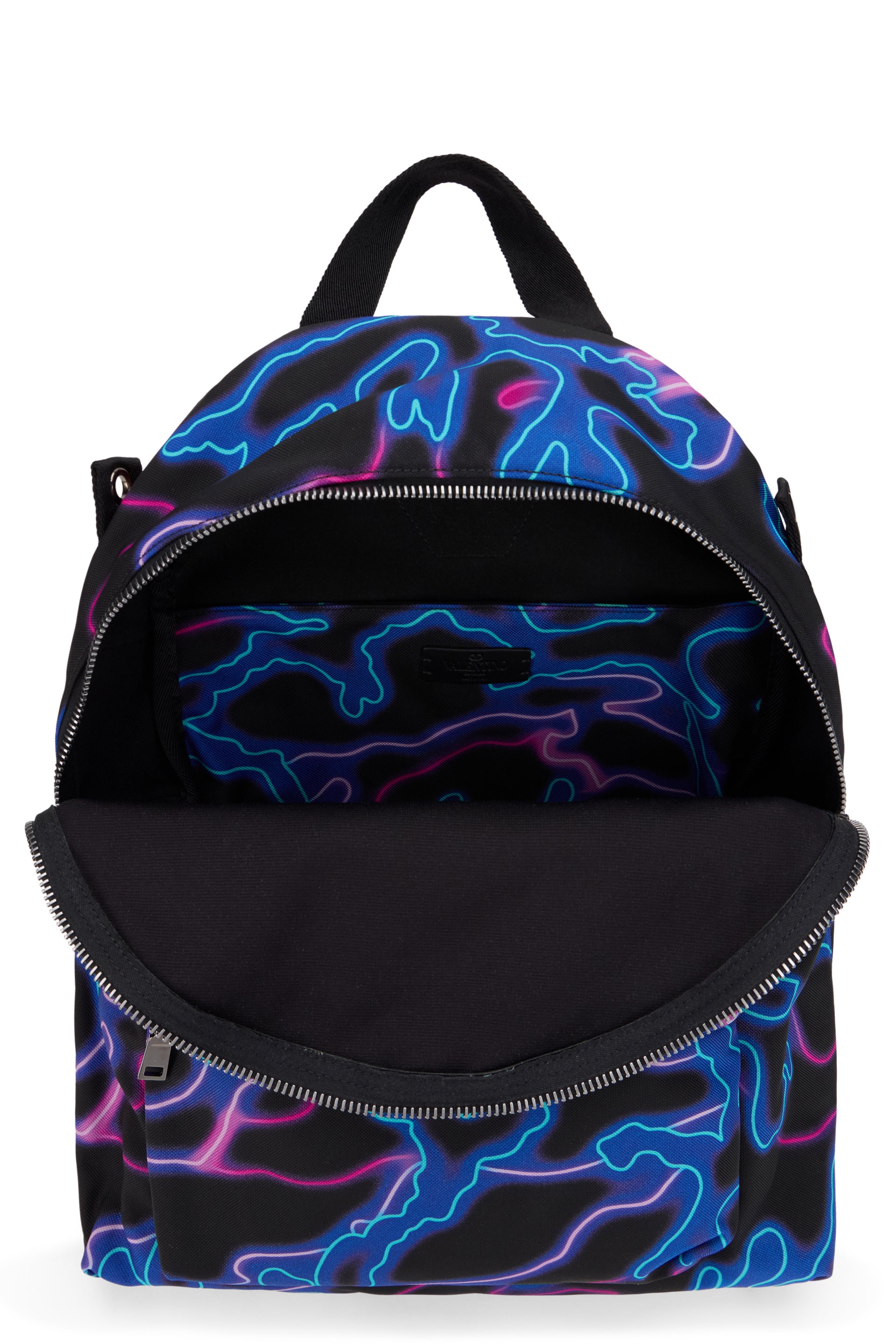 Vibrant blue and purple backpack that is durable and spacious
