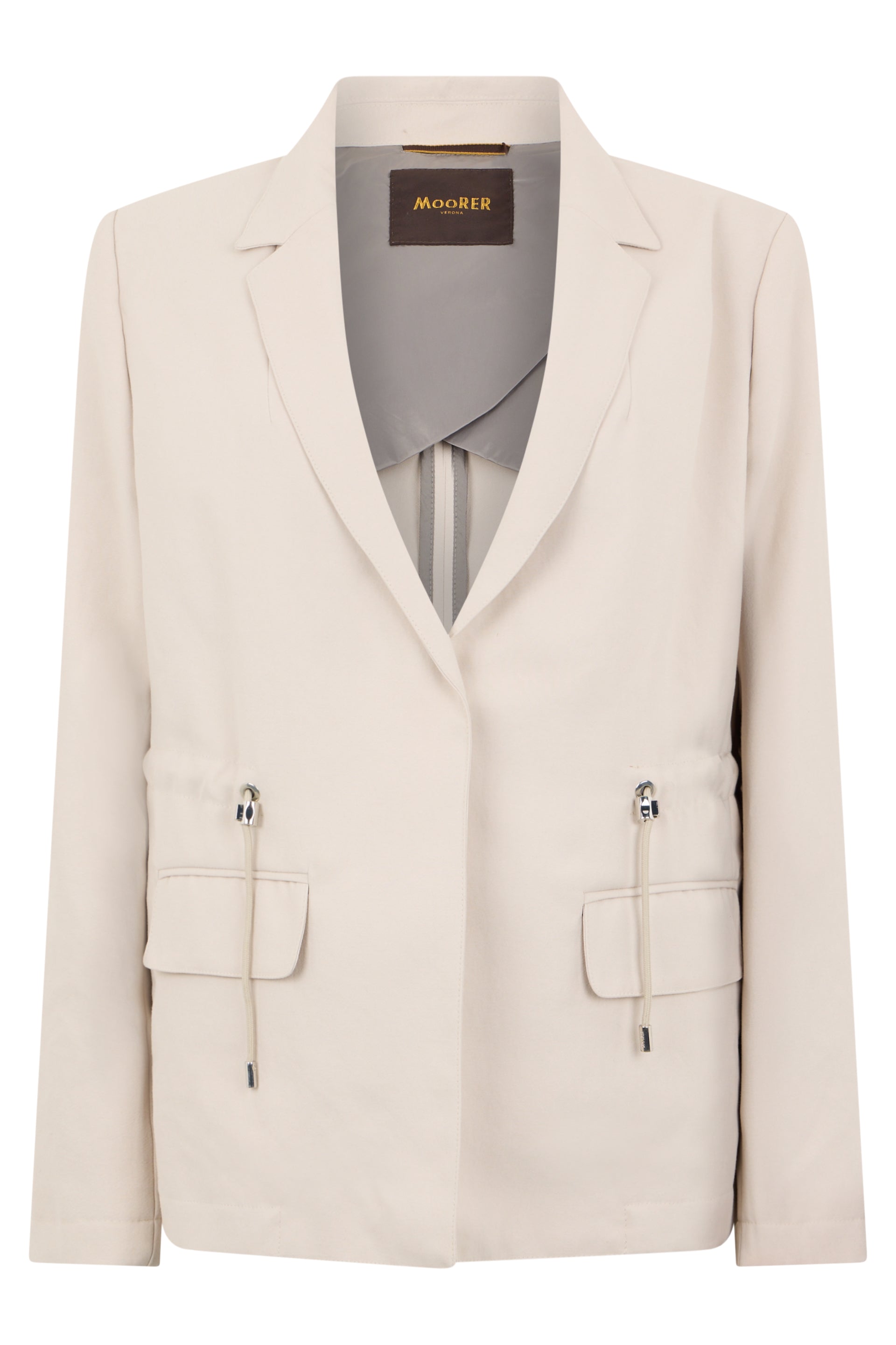 Stylish light beige jacket with zip pockets