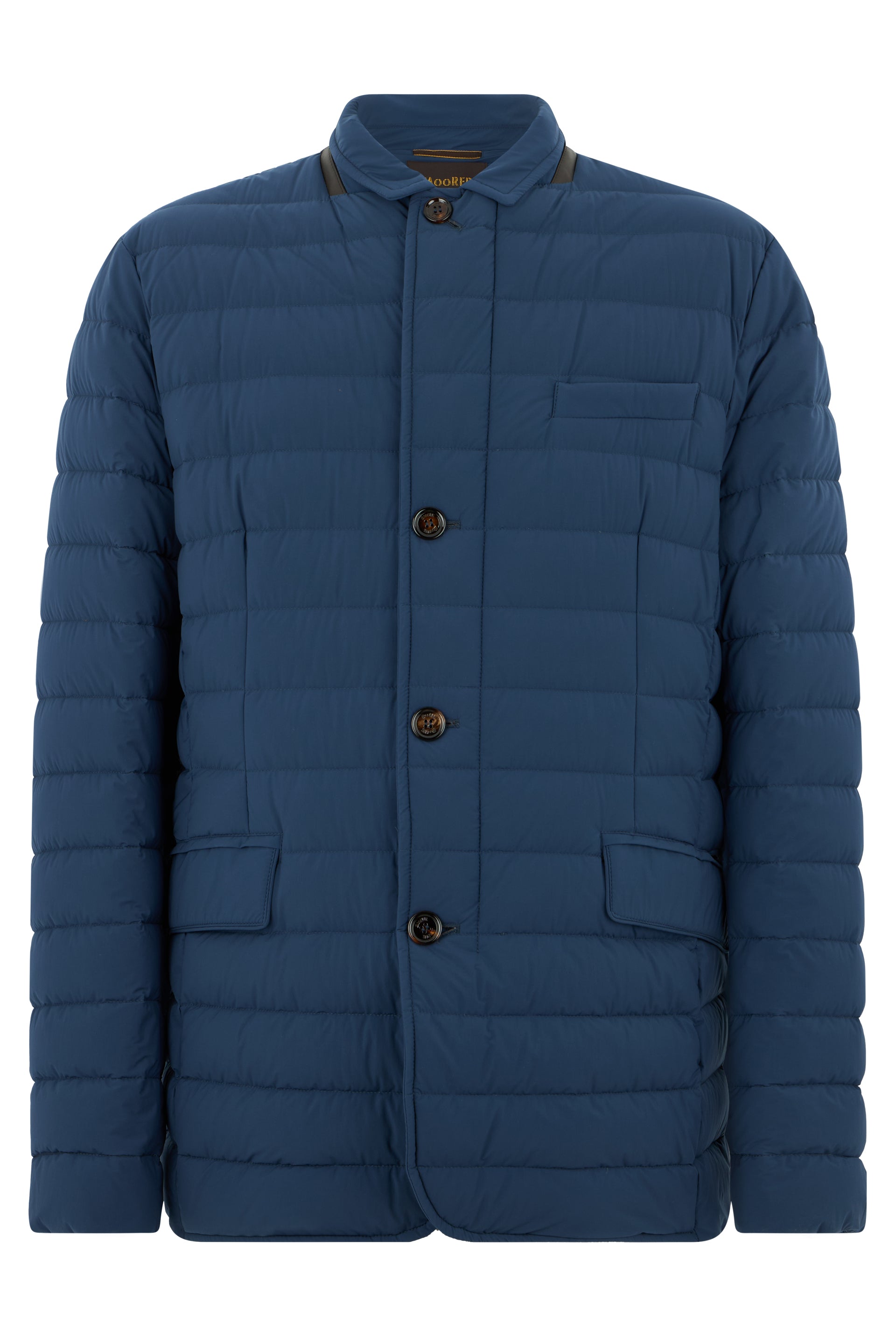 Elegant dark blue padded jacket minimalist