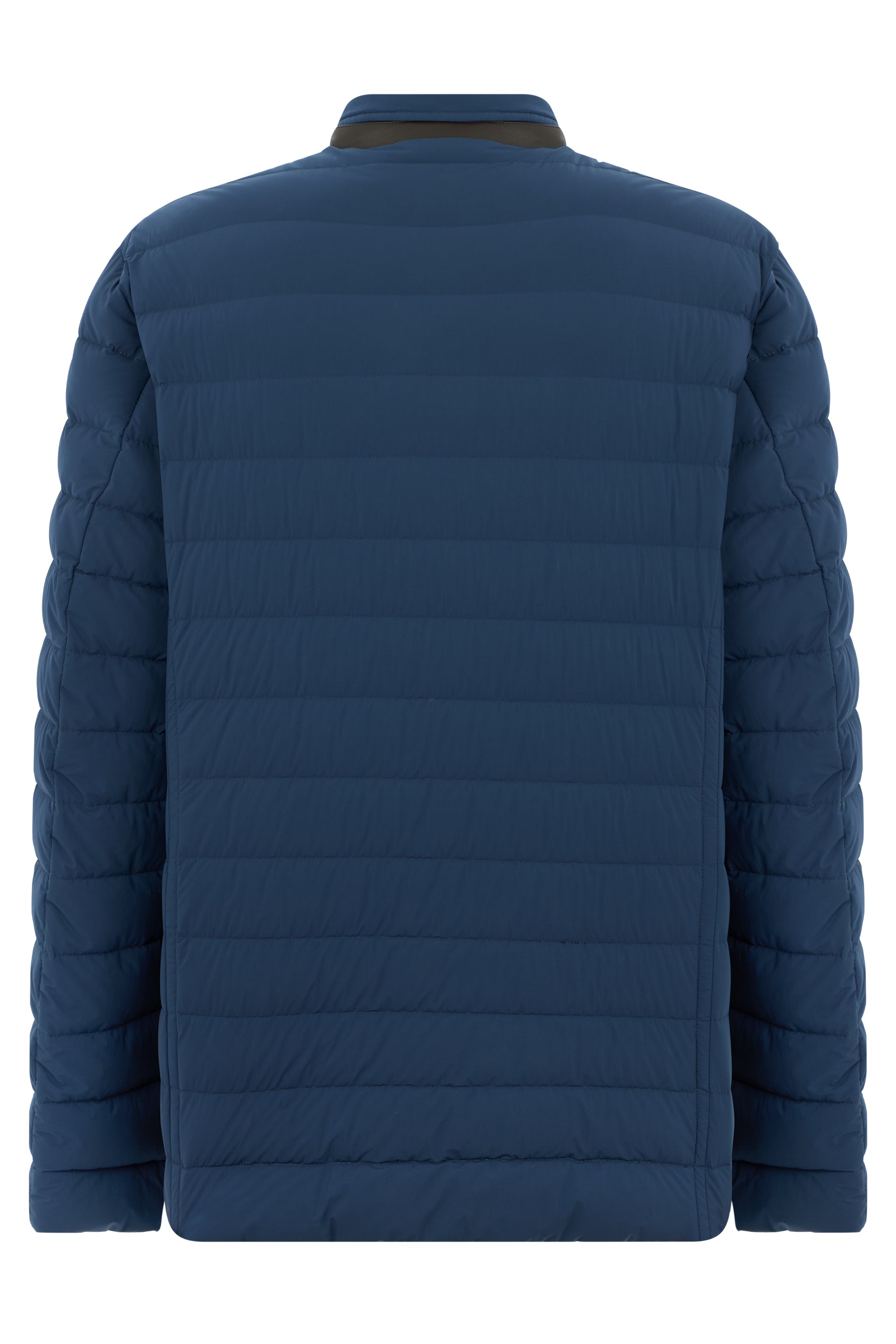 Elegant dark blue padded jacket minimalist