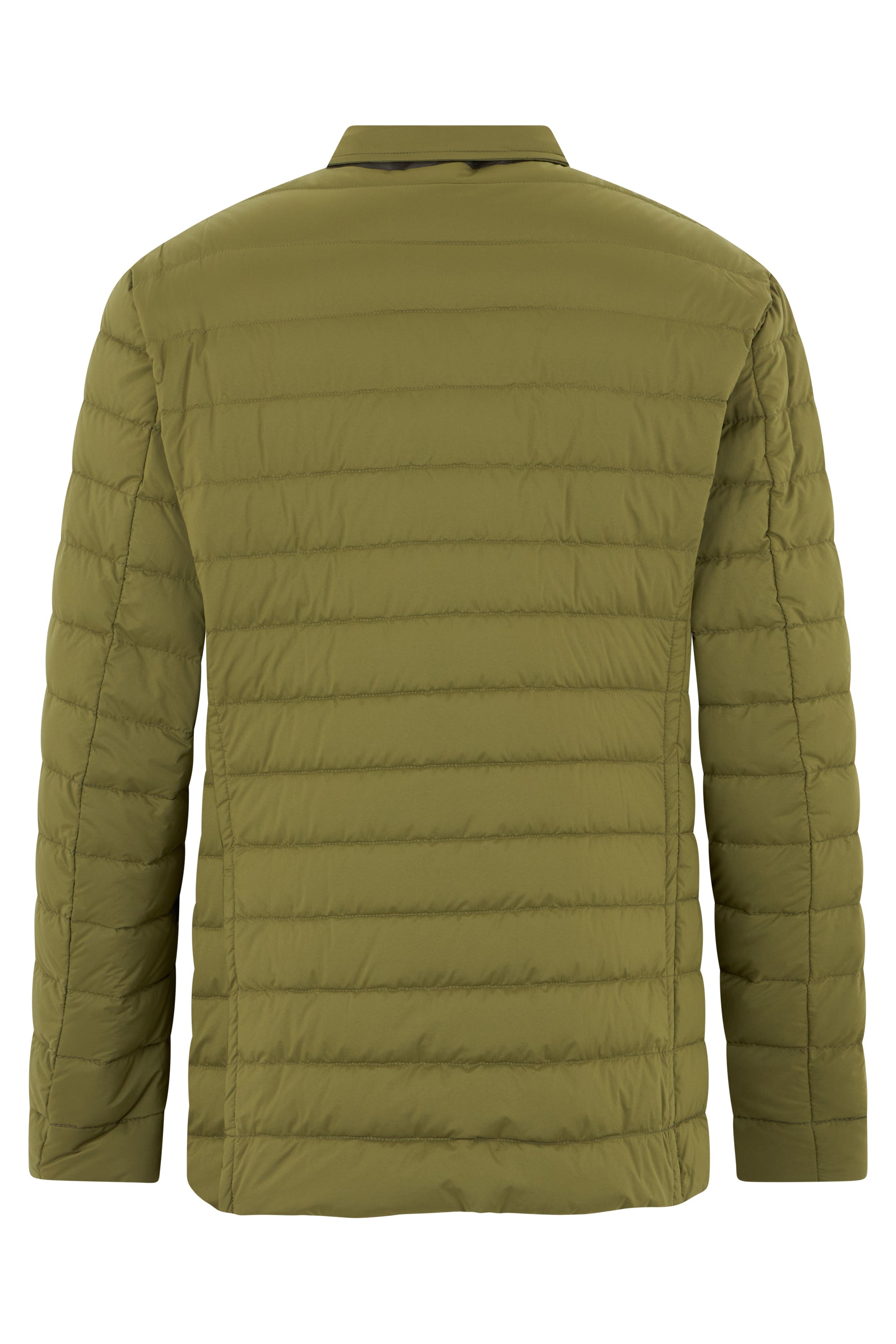 Green puffer jacket with versatile design