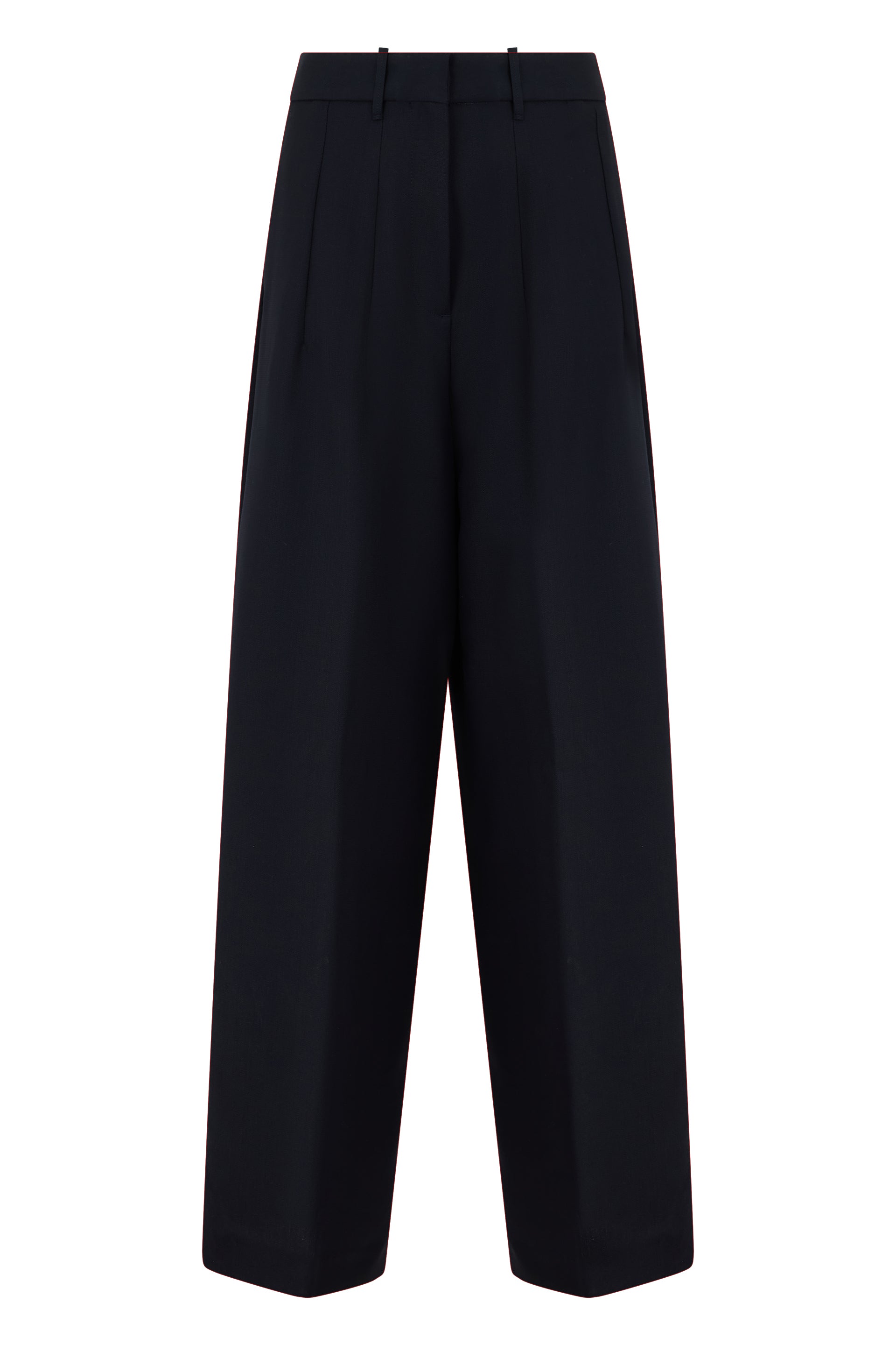 Wide pants in a wool and silk blend