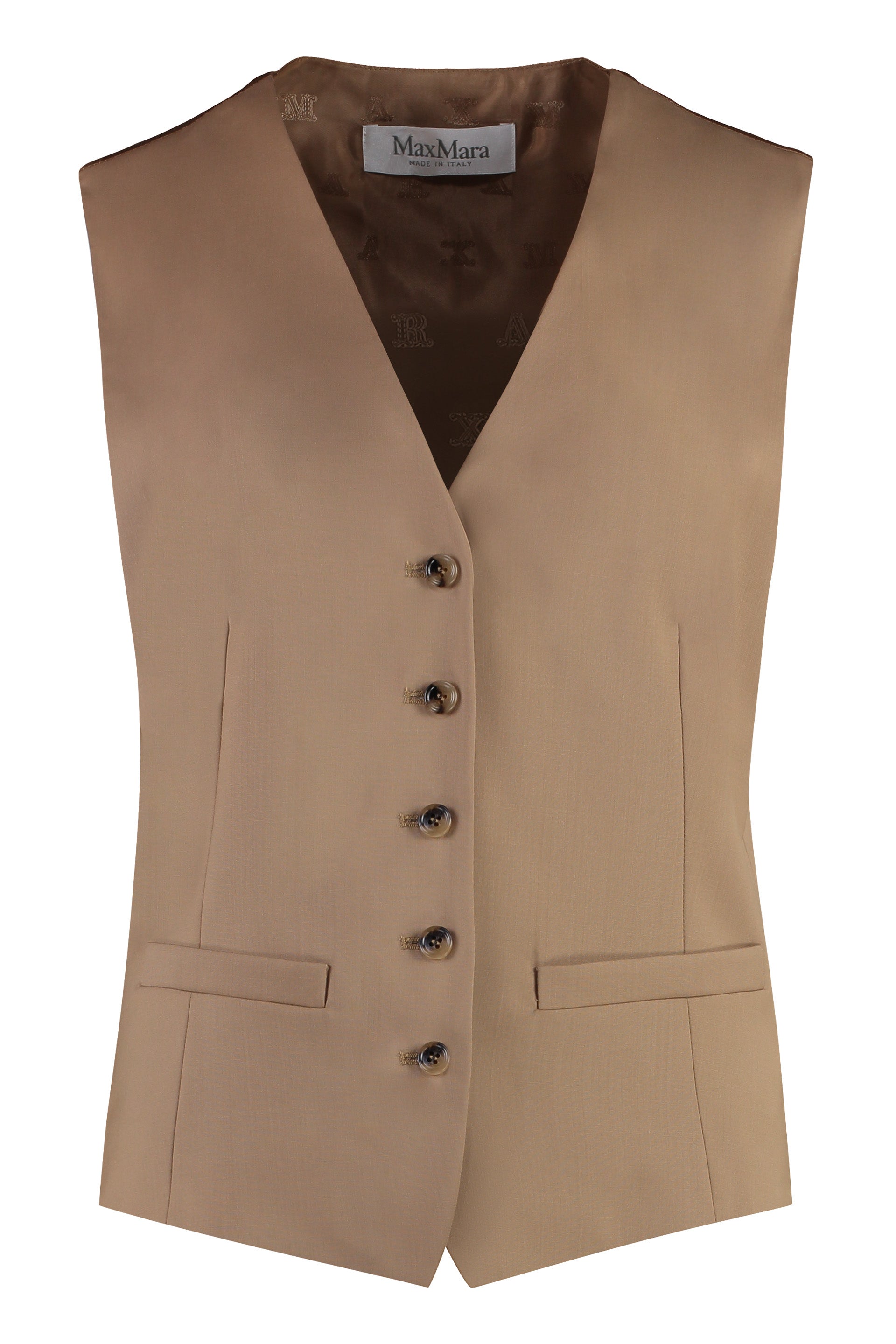 Virgin wool single-breast waistcoat