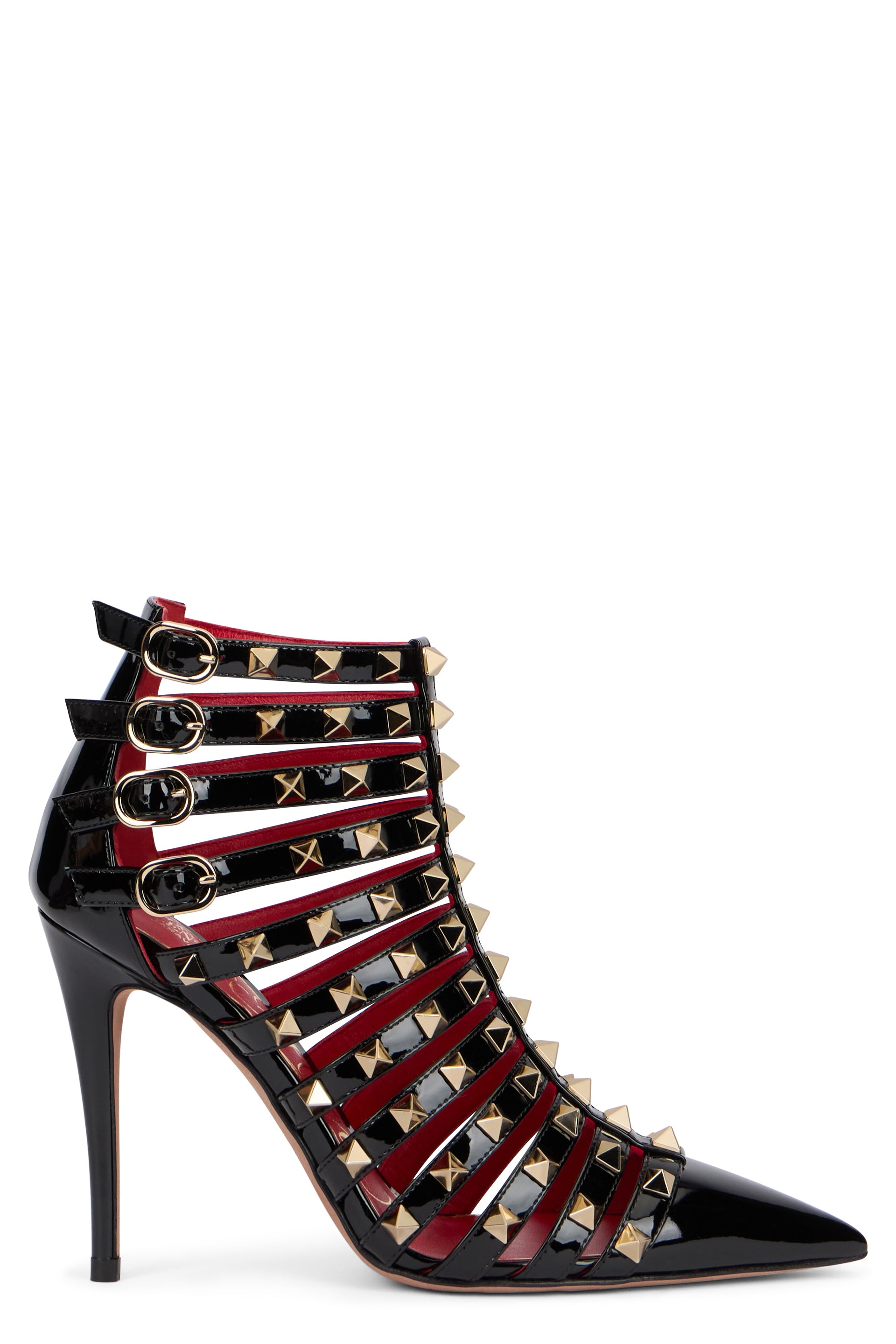 Elegant high-heeled shiny boots